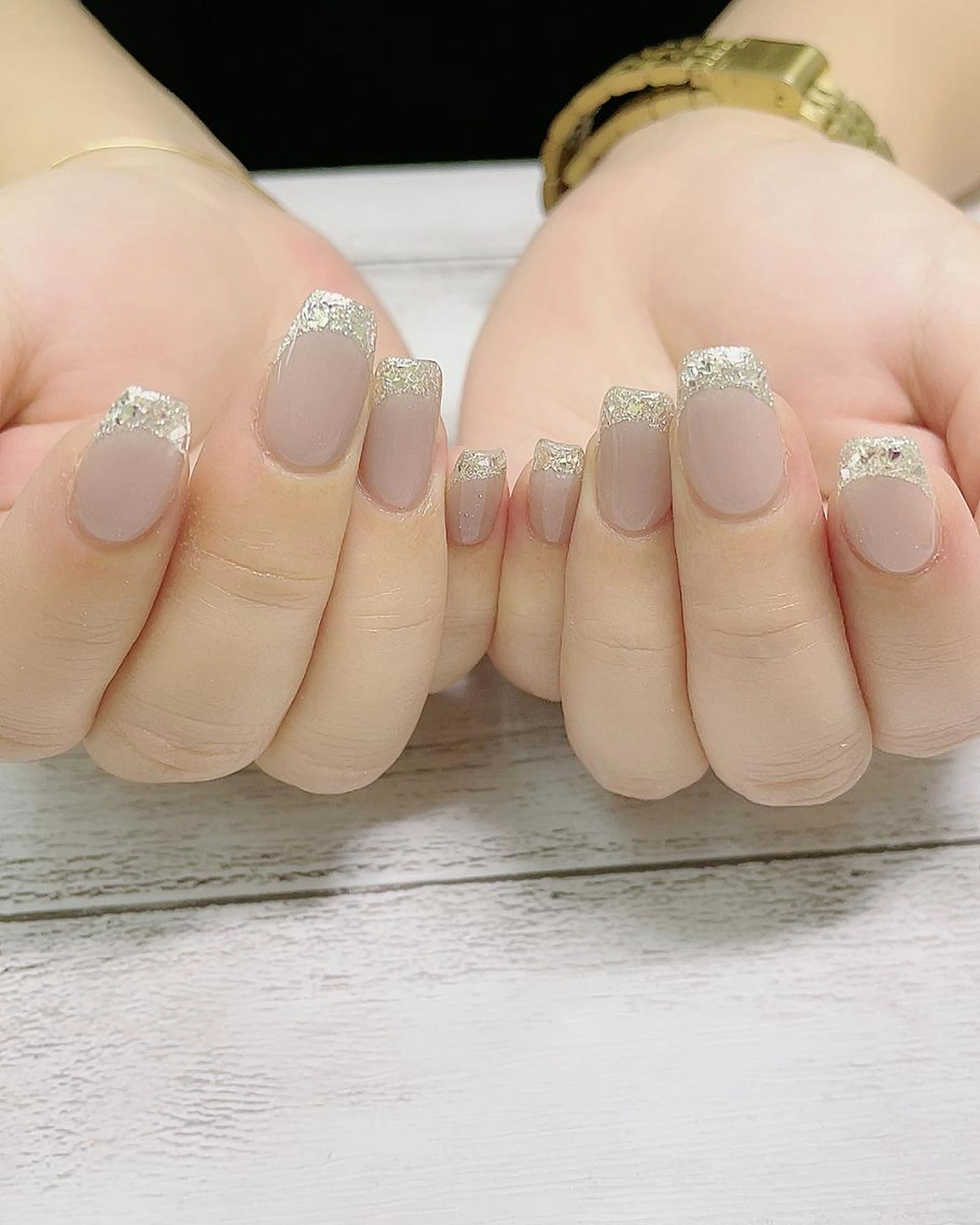 ガラスフレンチ¥7200(ソフトジェルオフ無料)の写真