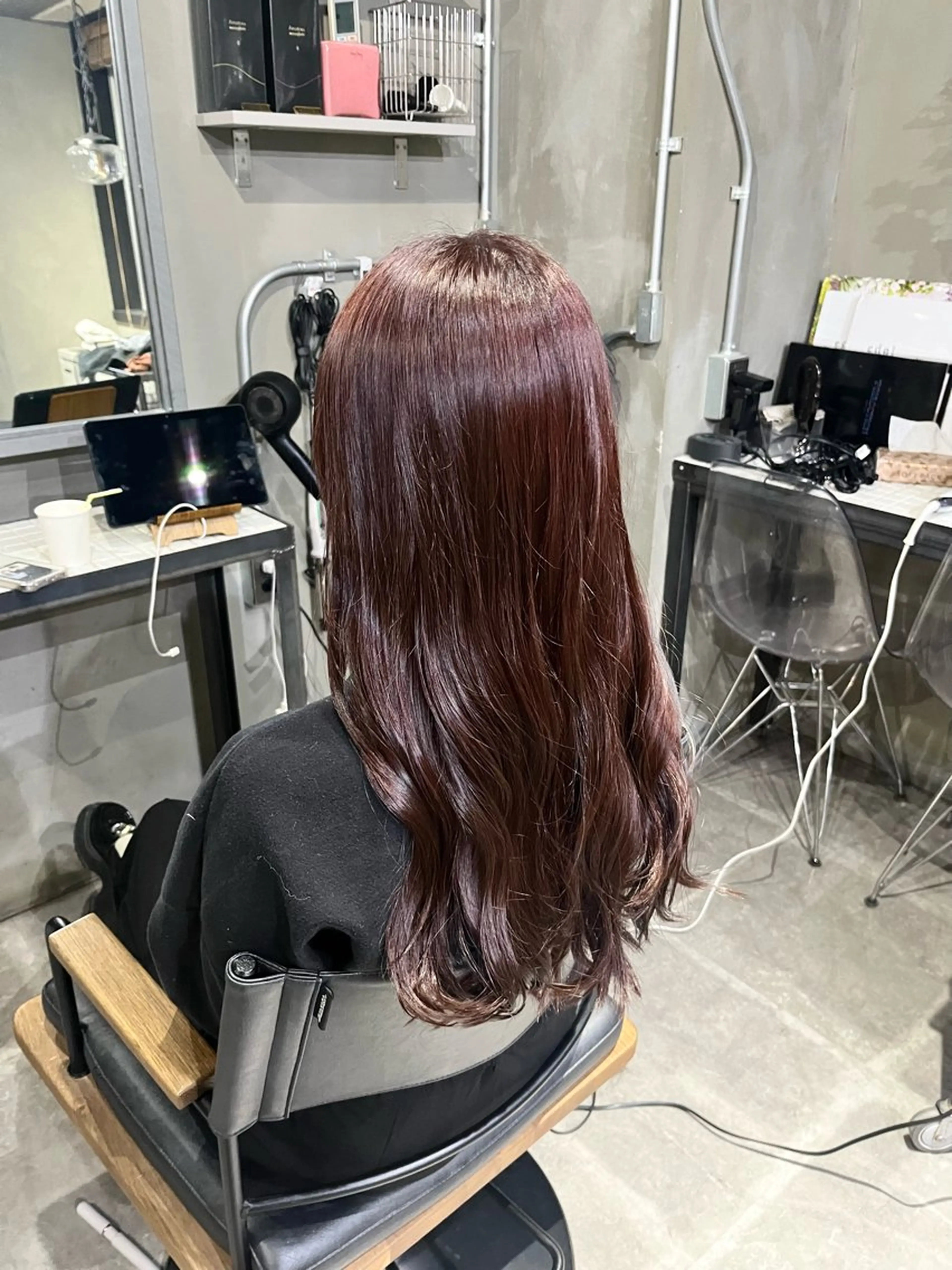 ロング カラー ダブルカラー レッドカラー ヘアカラー トリートメント 透明感♥韓国ヘア HINAのヘアスタイル