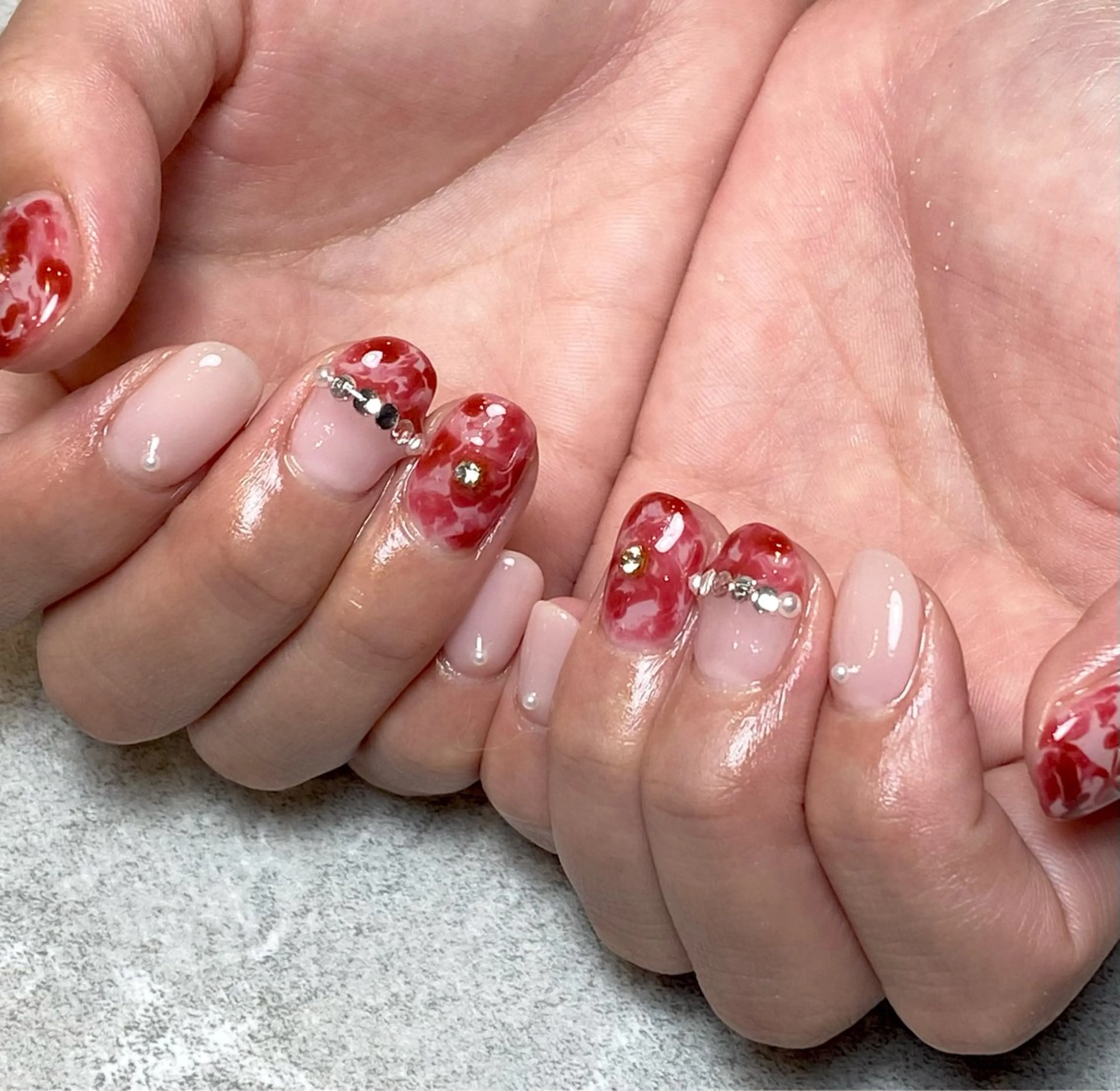 ネイル 大理石ネイル(マーブル) ハンドネイル Narumi nailのネイルデザイン