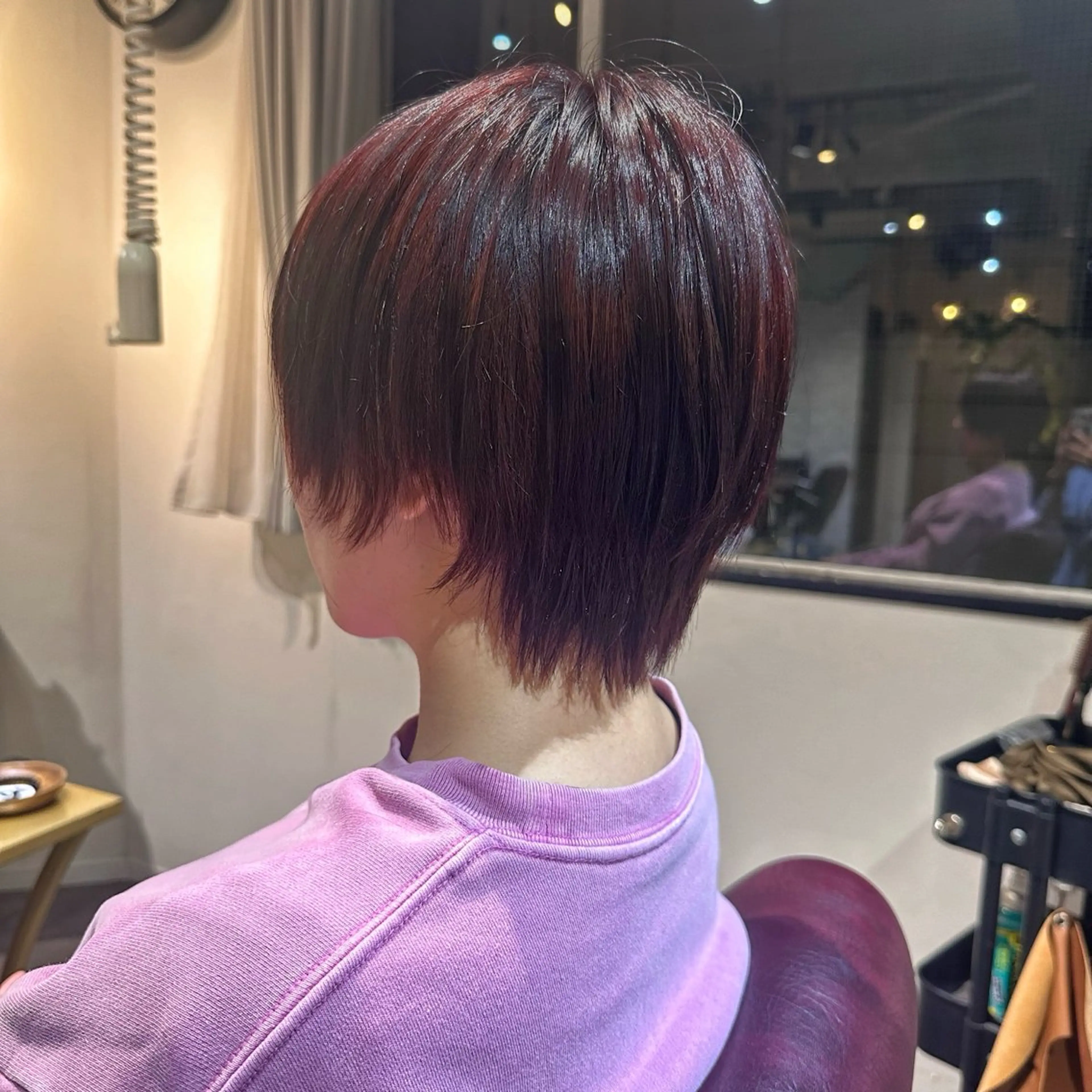 ショート カラー ボルドーカラー ルビー カット 心斎橋/レイヤー/ 艶カラー💖Sakiのヘアスタイル