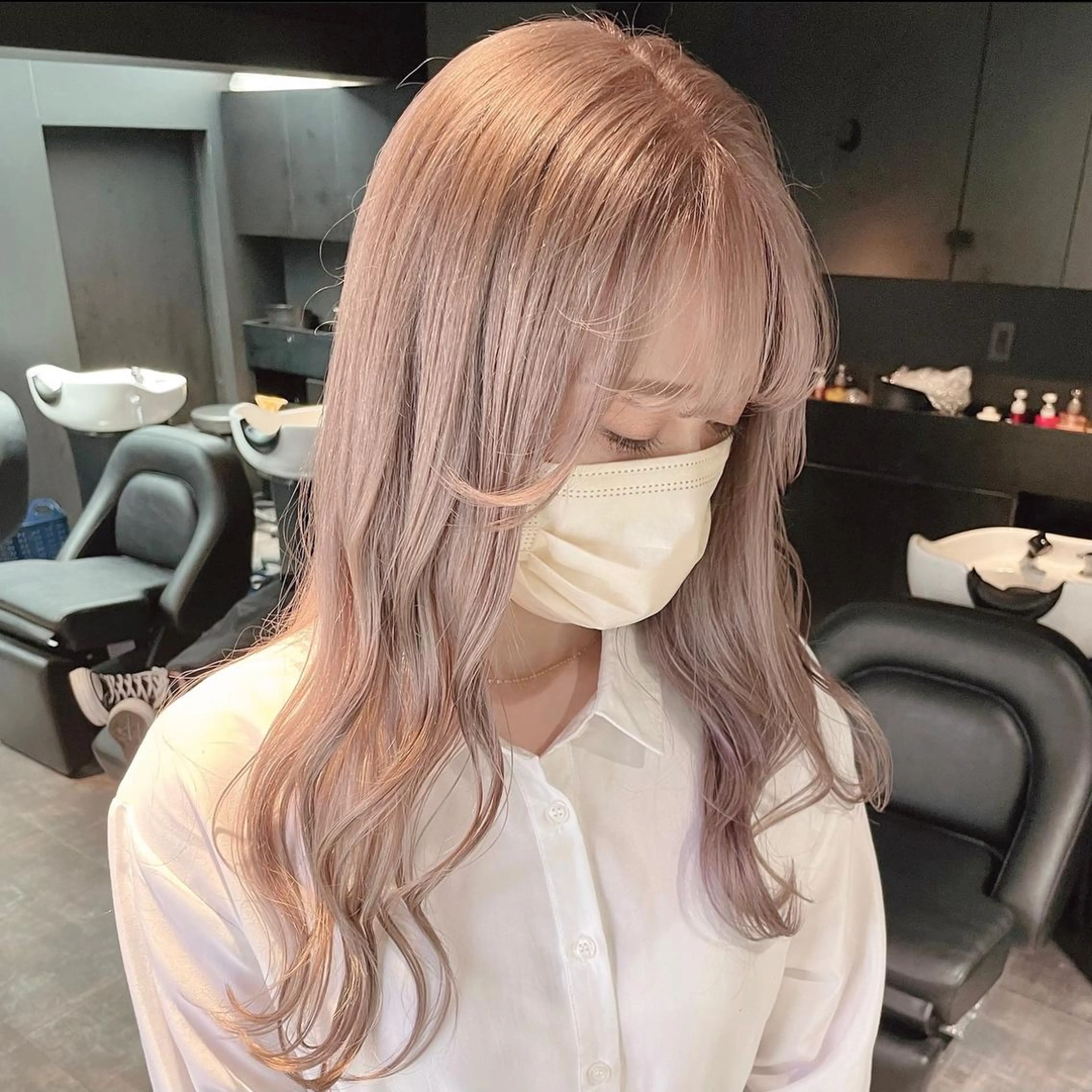 ロング カラー ベージュカラー ミルクティーベージュ ヘアカラー トリートメント MiL所属・✨ハイトーン✨ 濱田知孝のヘアスタイル