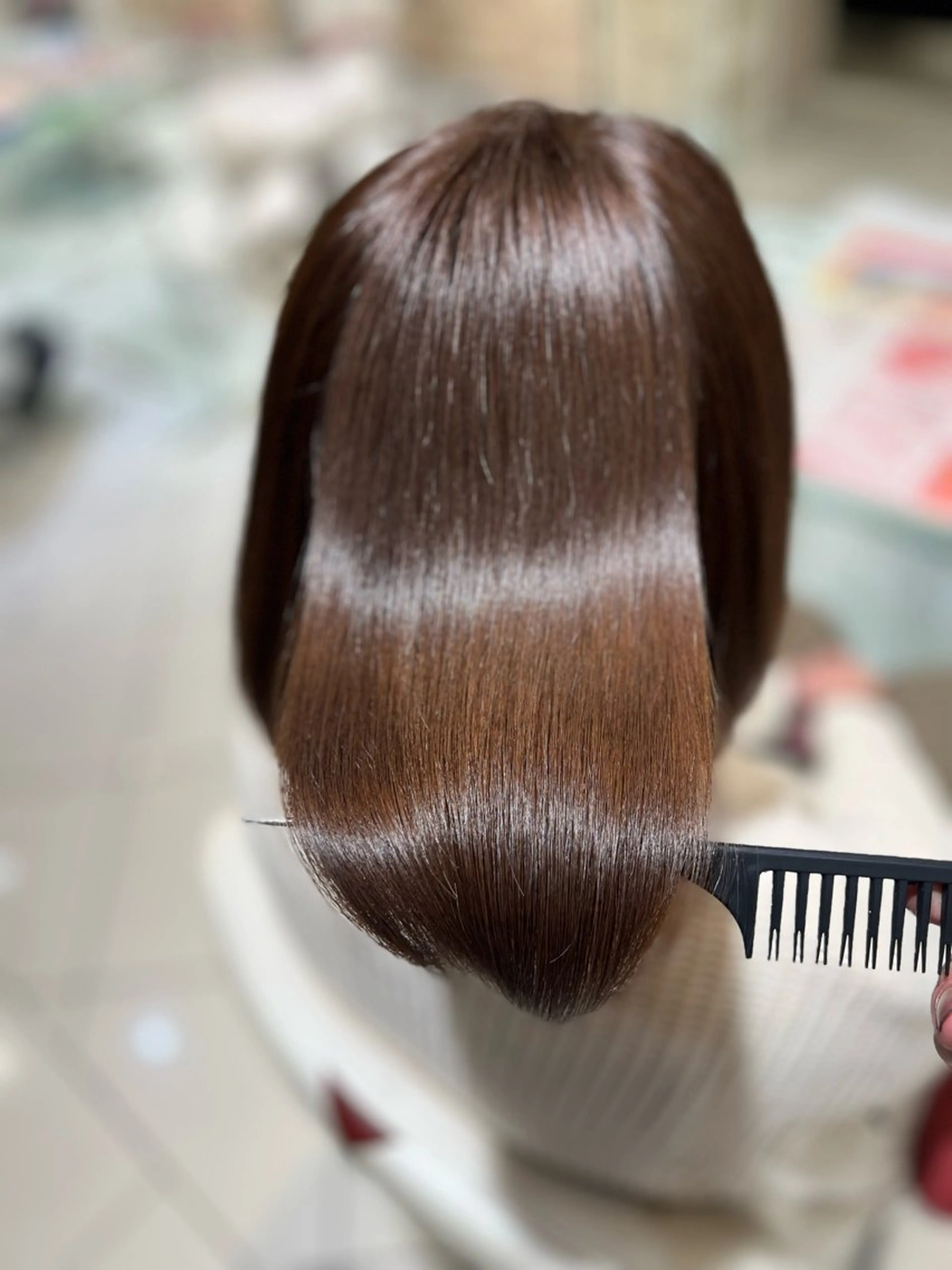 ショート カラー パーマ バレイヤージュ ブリーチ ケアブリーチ 透明感カラー デザインカラー ボブ/ハイトーン髪質 改善/越谷✨クラモチのヘアスタイル