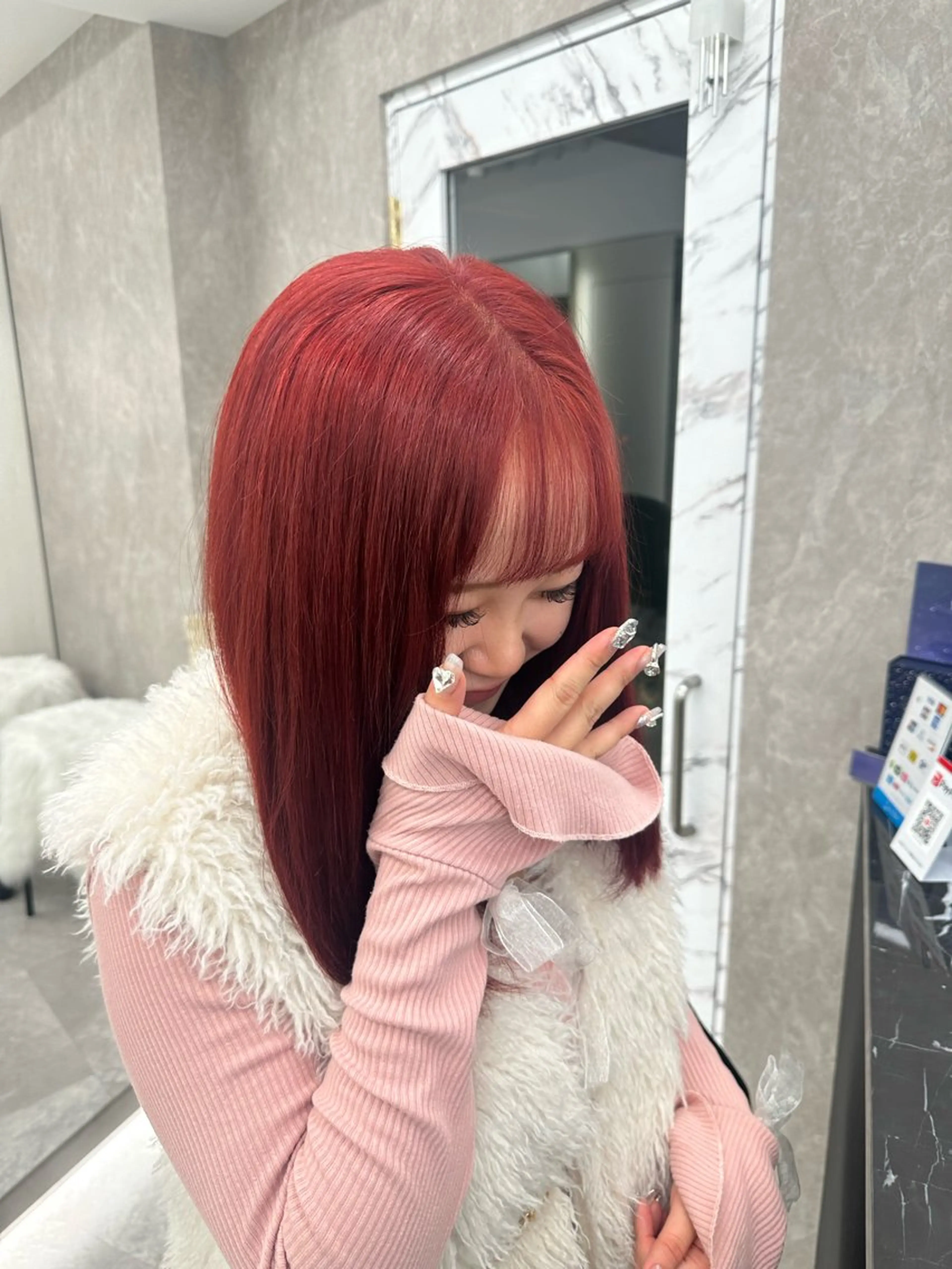 ロング カラー ブリーチ 縮毛矯正/艶カラー /髪質改善/なんばのヘアスタイル