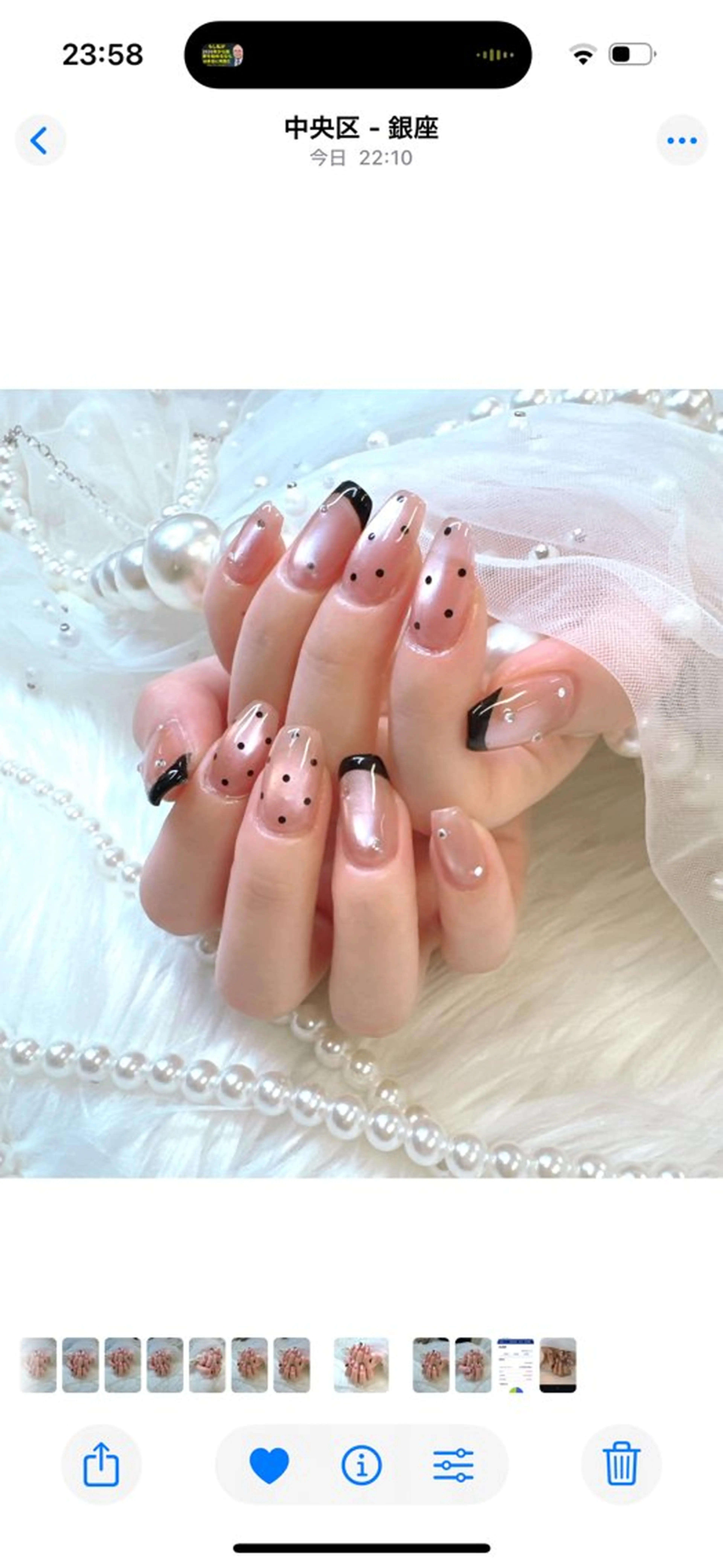 ネイル べっ甲ネイル ボルドー チークネイル ドット フットネイル ハンドネイル Queeens nailのネイルデザイン