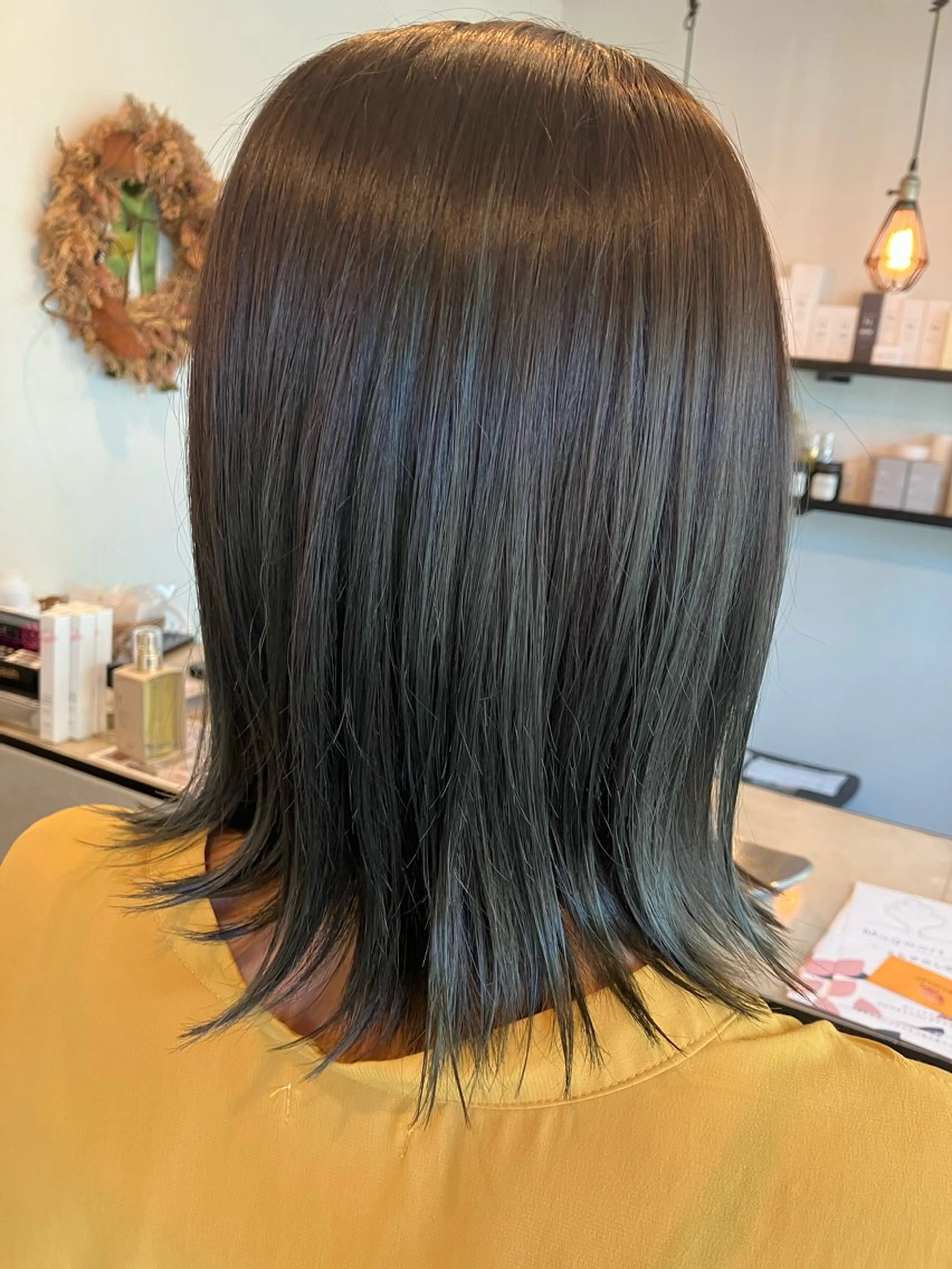 ミディアム カラー オリーブカラー Hair&Make Nahoのマツエク・マツパデザイン