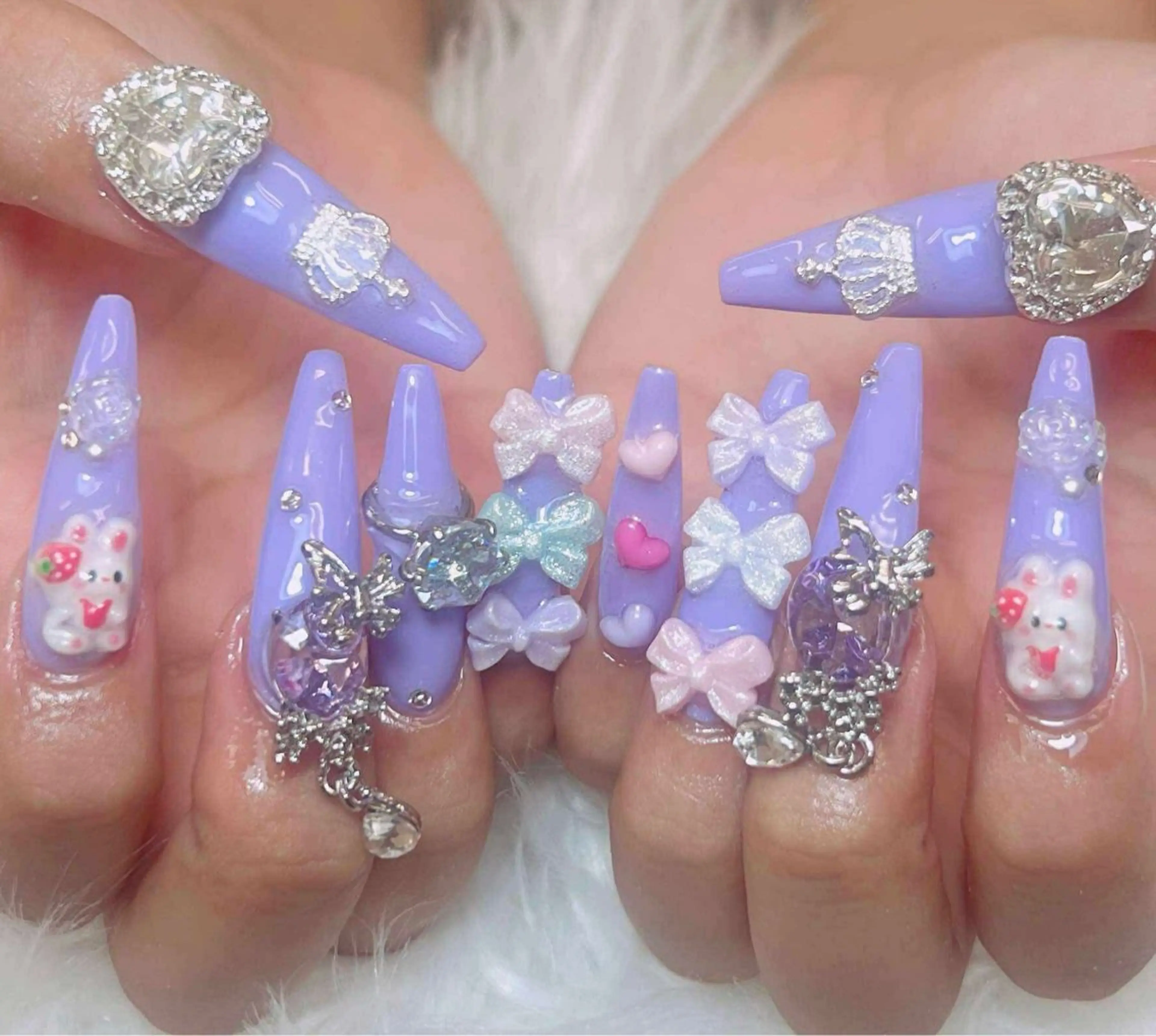 ネイル チークネイル 長さ出し フットネイル マグネットネイル 持ち込み ハンドネイル ANH NAIL ゴテゴテ専門店💎のネイルデザイン