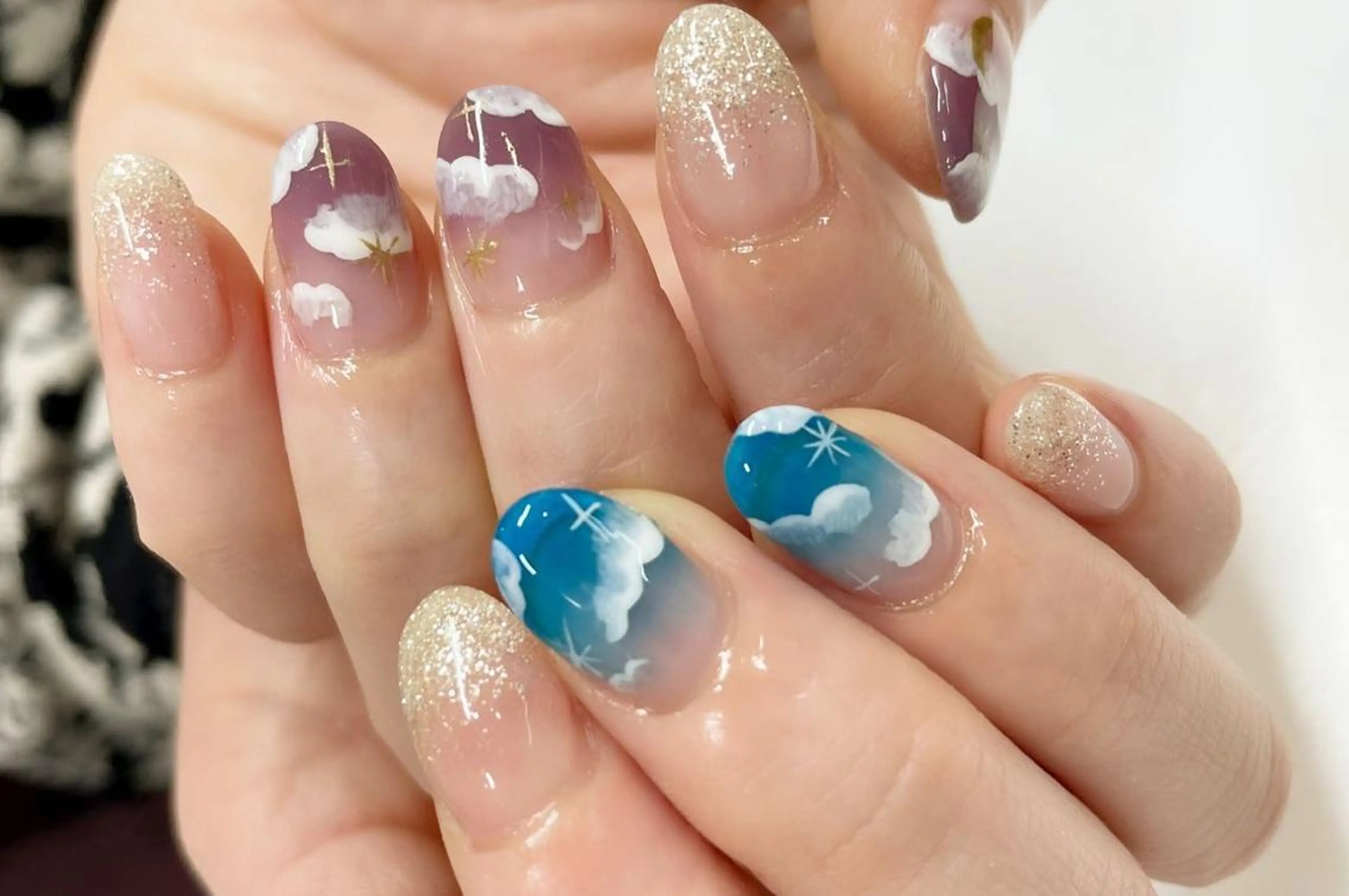 ネイル マツエク・マツパ まつげパーマ ボリュームラッシュ ブルー ジェルネイル 持ち込み 髙橋 敦子のネイルデザイン