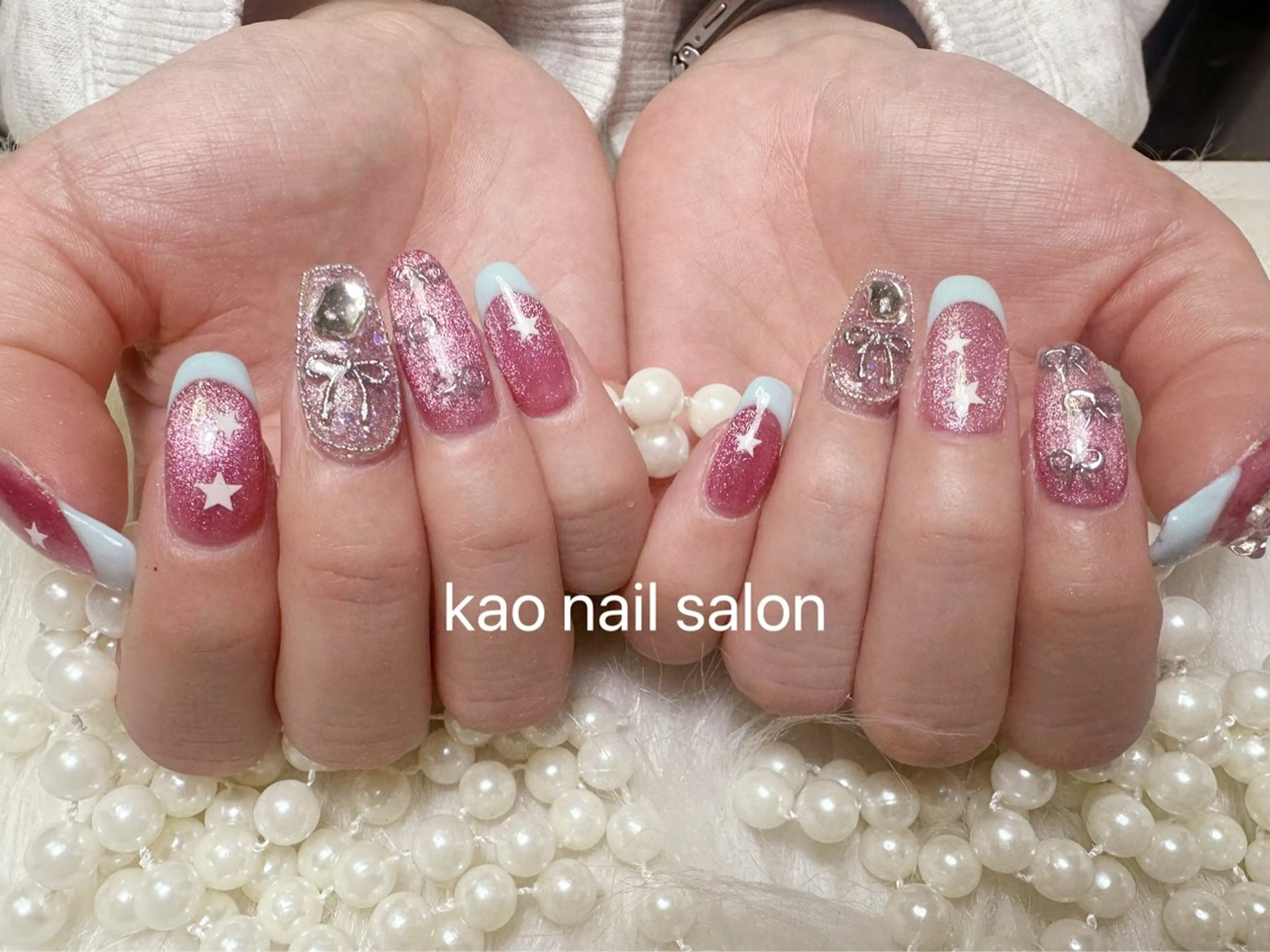 ネイル ハンドネイル kao nail マグネット/長さだしのネイルデザイン