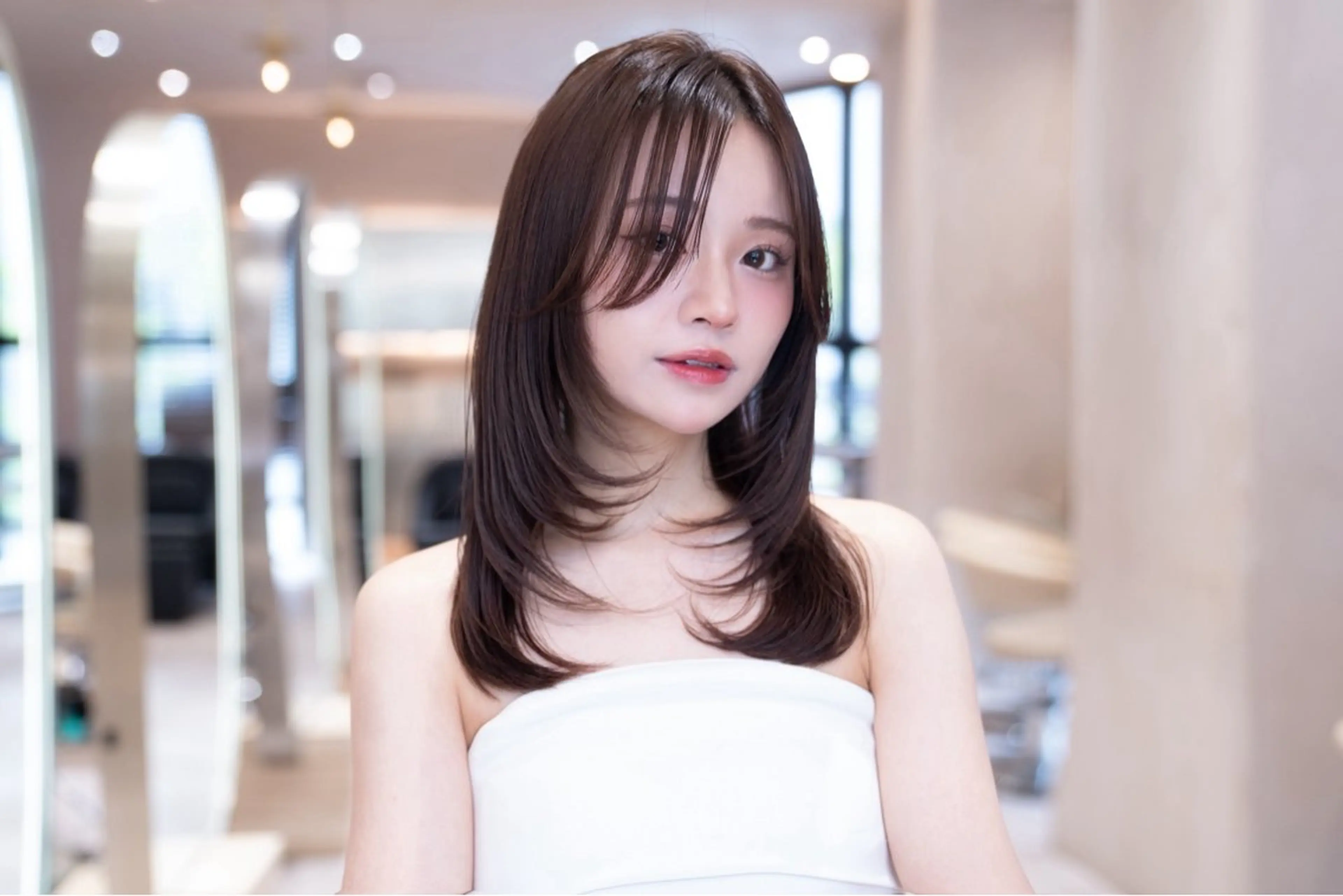 ロング ロングレイヤー レイヤーカット ロング 小顔カット トリートメント 韓国ヘア/レイヤー そーた/渋谷駅のヘアスタイル