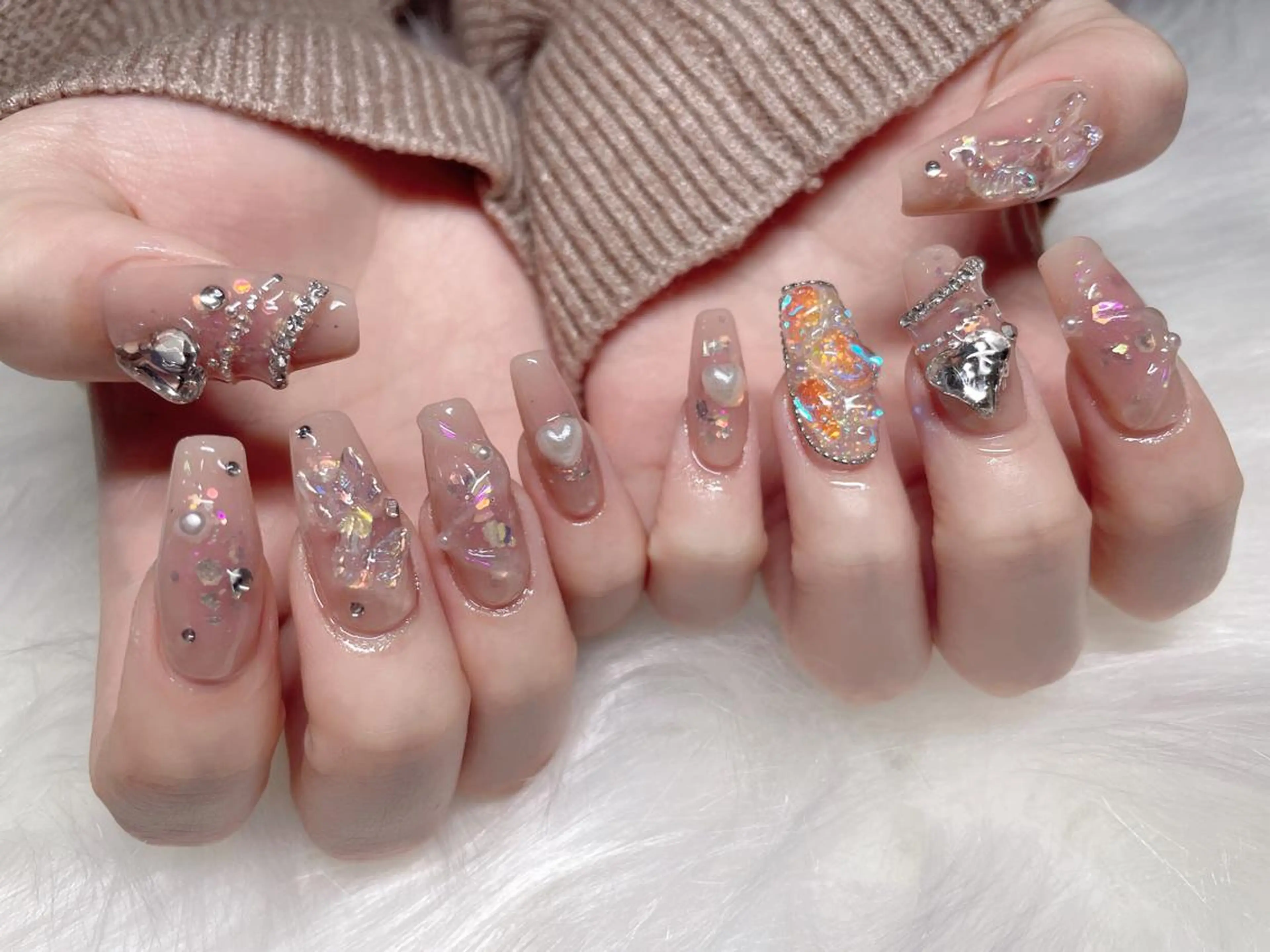ミディアム ネイル ハンドネイル 《LB》ラブリエ Nail&eyeのマツエク・マツパデザイン