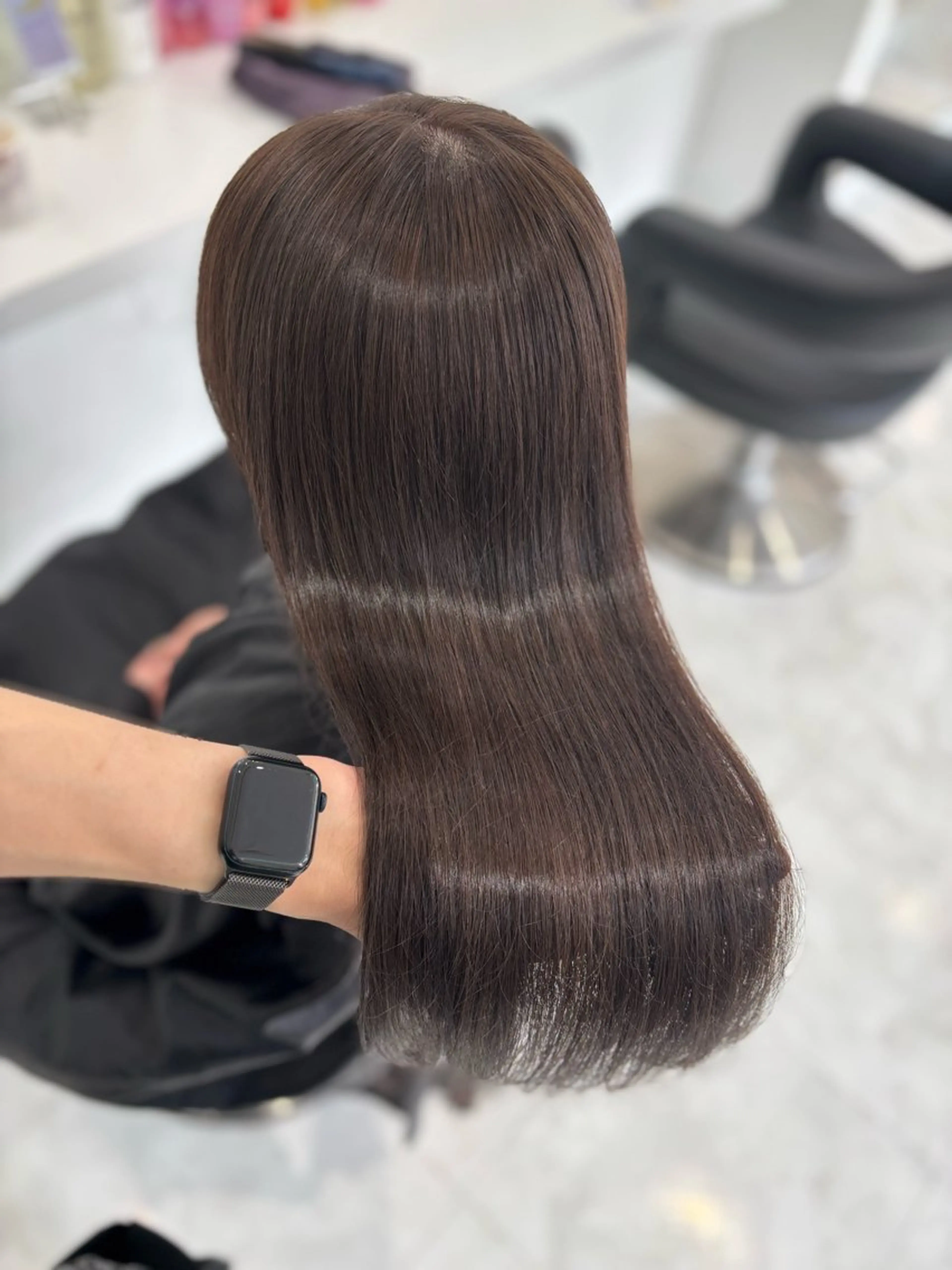 ロング カラー ヘアカラー トリートメント ヘッドスパ ヘアセット 流行りの透明感カラー ×縮毛矯正🤍ユウのヘアスタイル