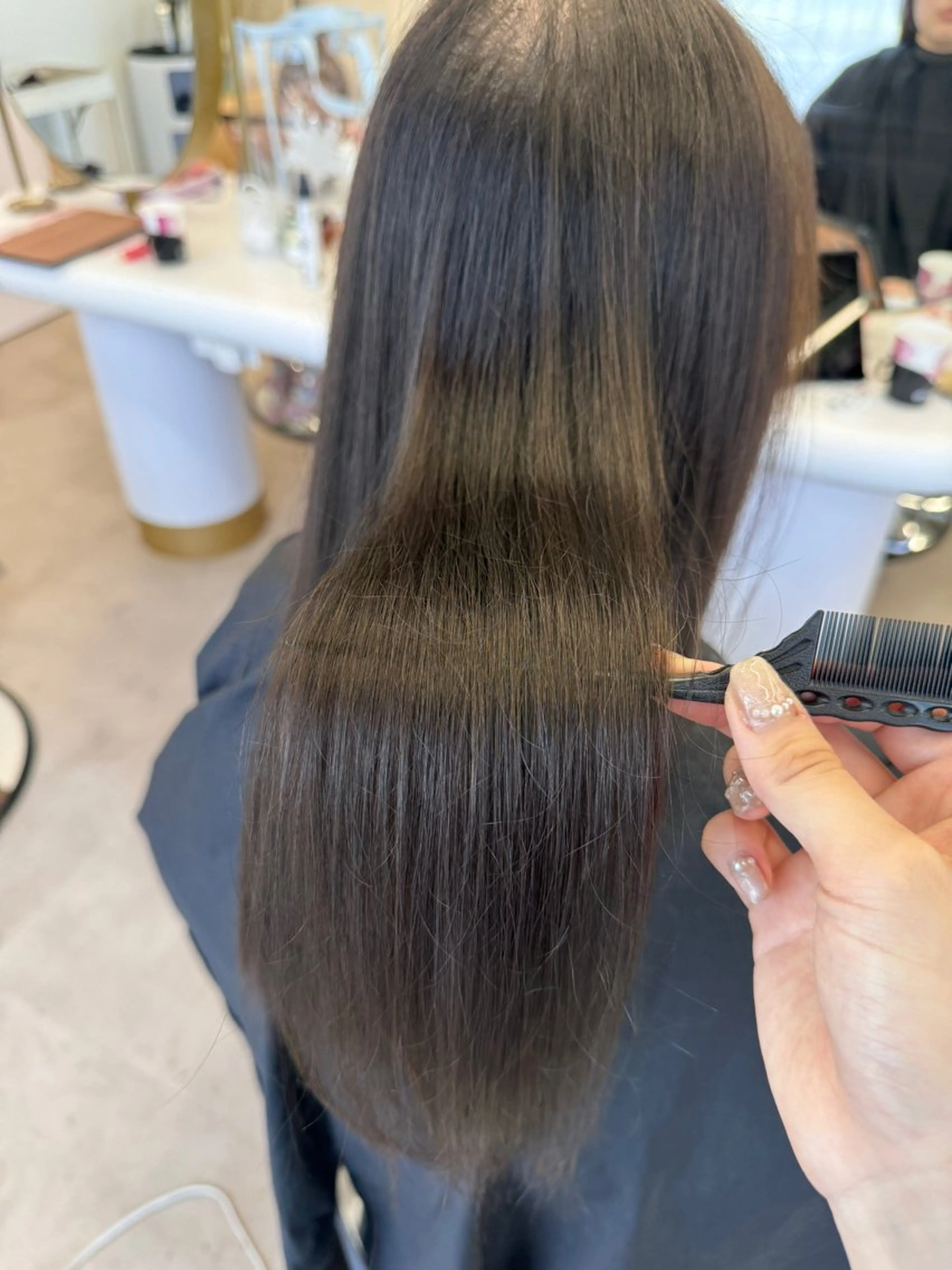 ロング トリートメント 透明感カラー🫧⌇ AO🫐🩵のヘアスタイル