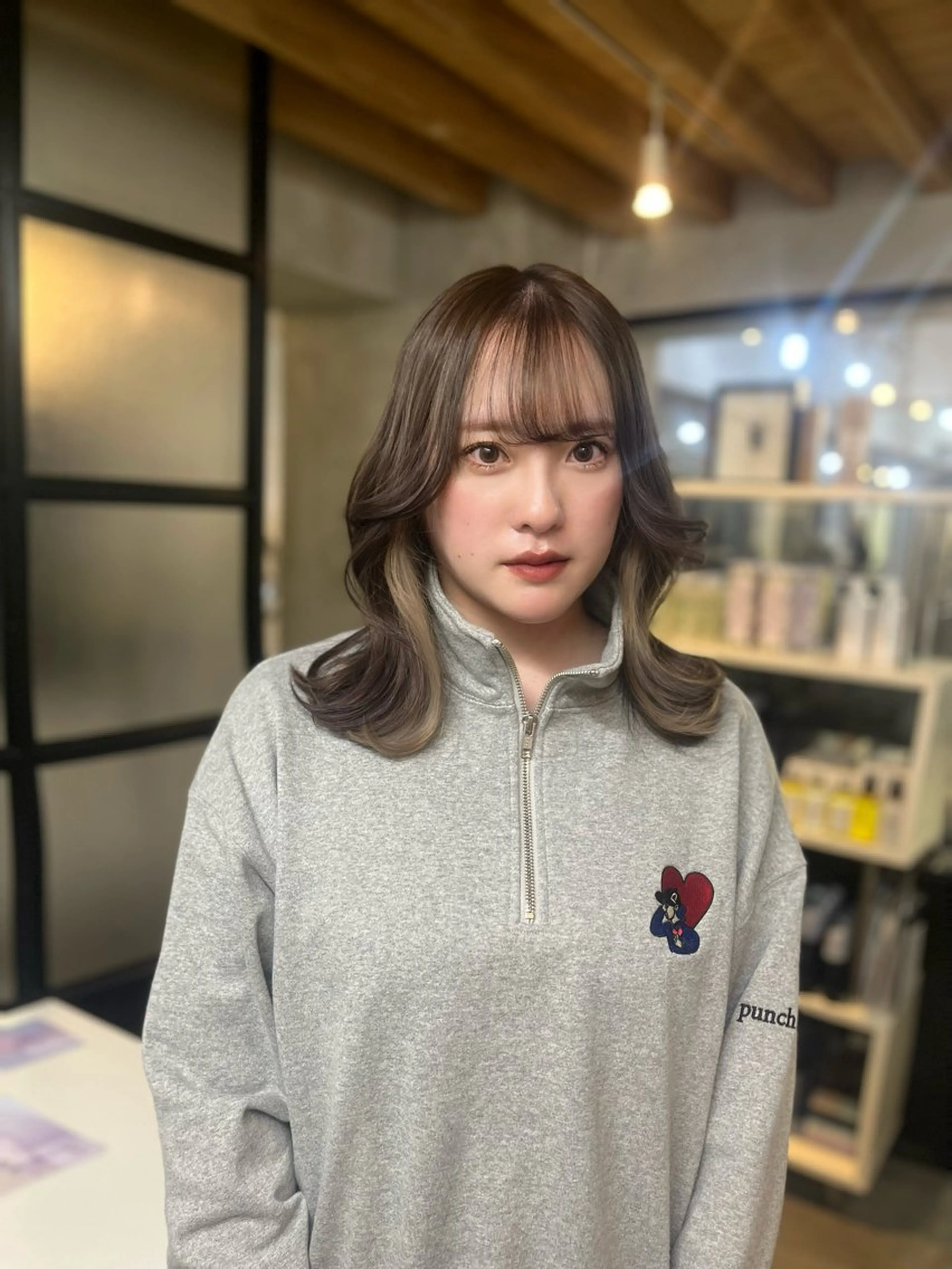 ミディアム カラー 髪質改善／縮毛矯正 関根青葉のヘアスタイル