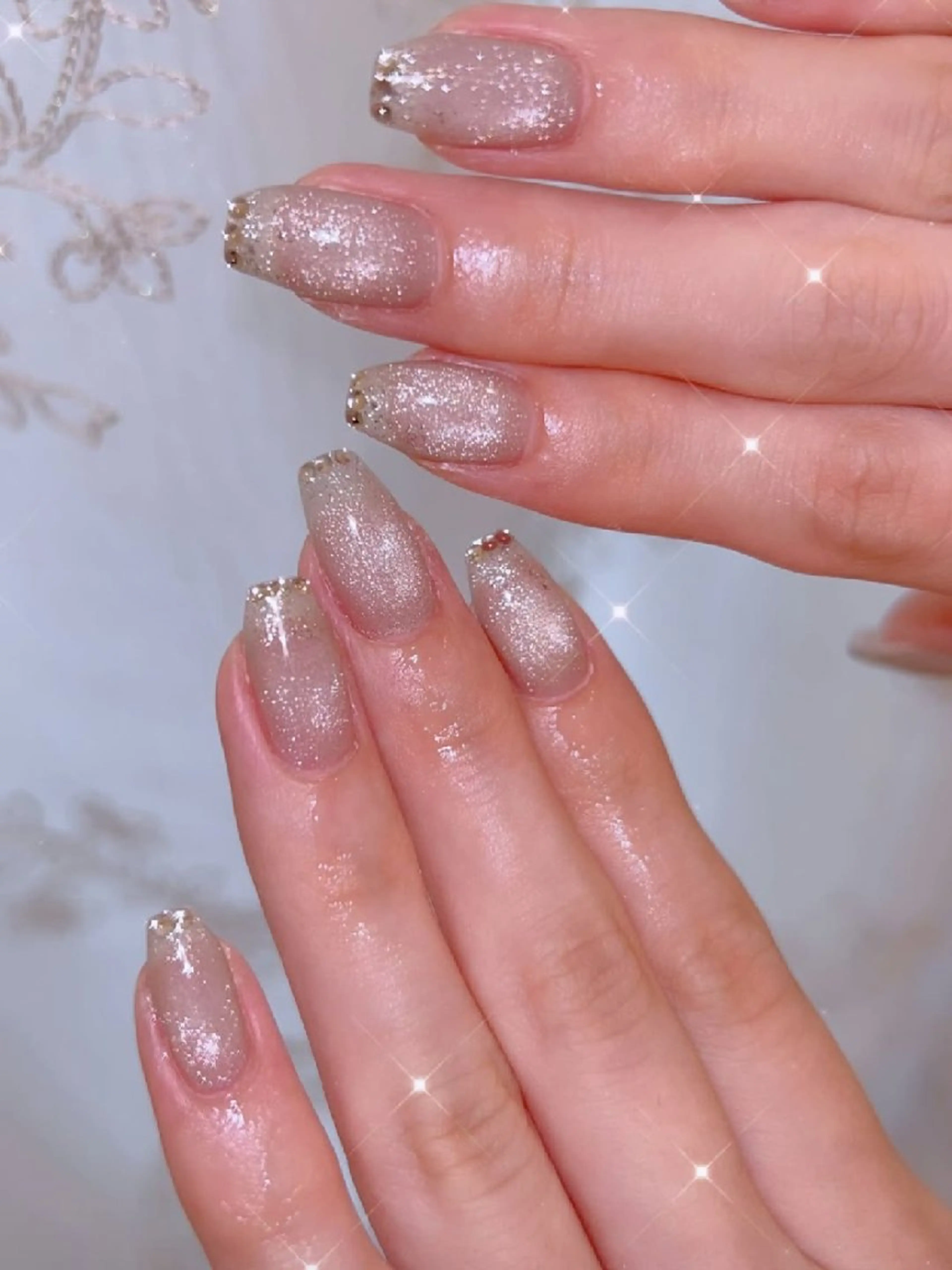 ネイル 長さ出し ジェルネイル 韓国ネイル マグネットネイル ニュアンスネイル ハンドネイル I LOVE ME NAIL.｡.:*♡のネイルデザイン