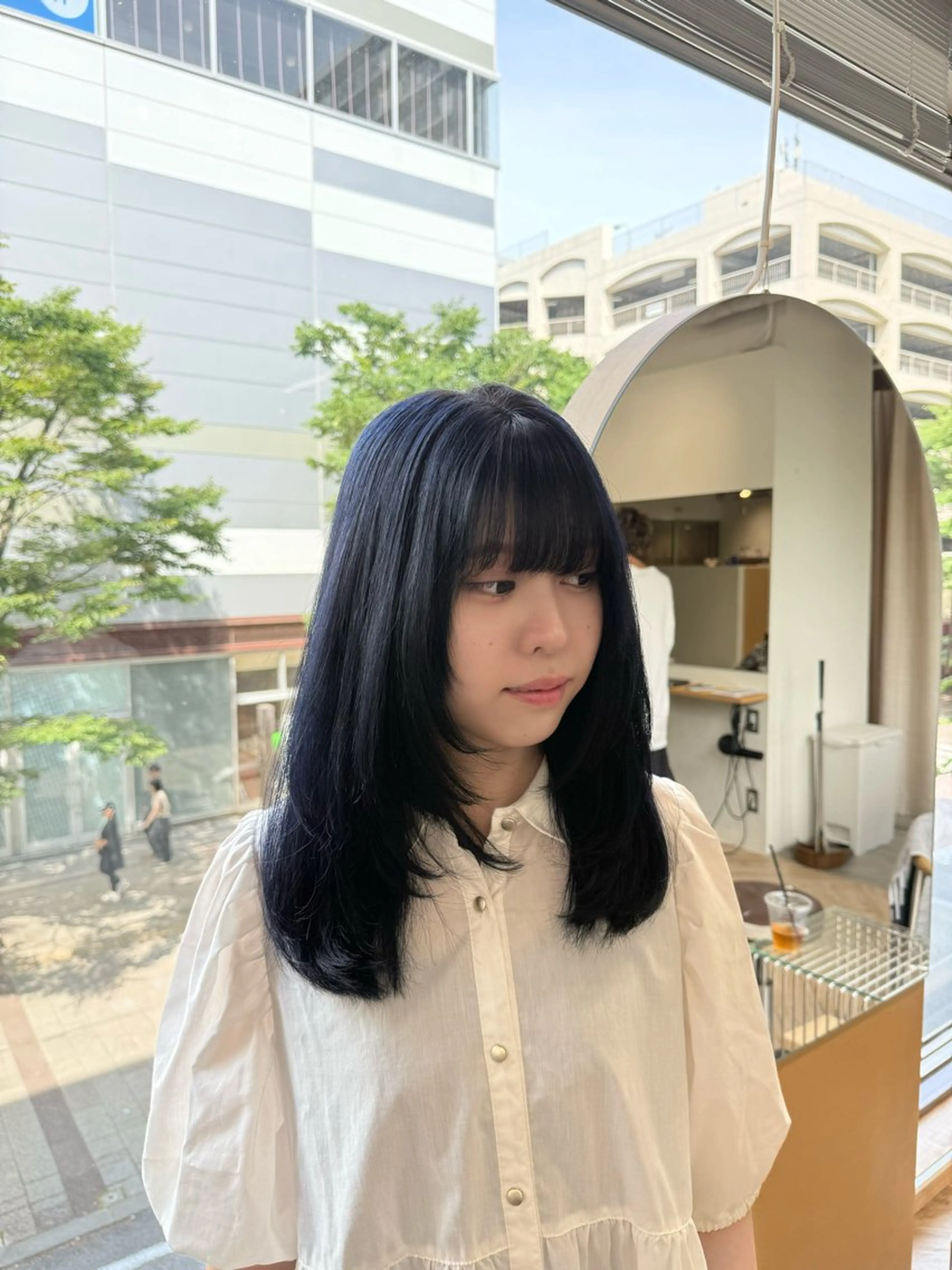 ミディアム ヘアカラー トリートメント 新潟/万代/レイヤー 韓国風/明間未来のヘアスタイル