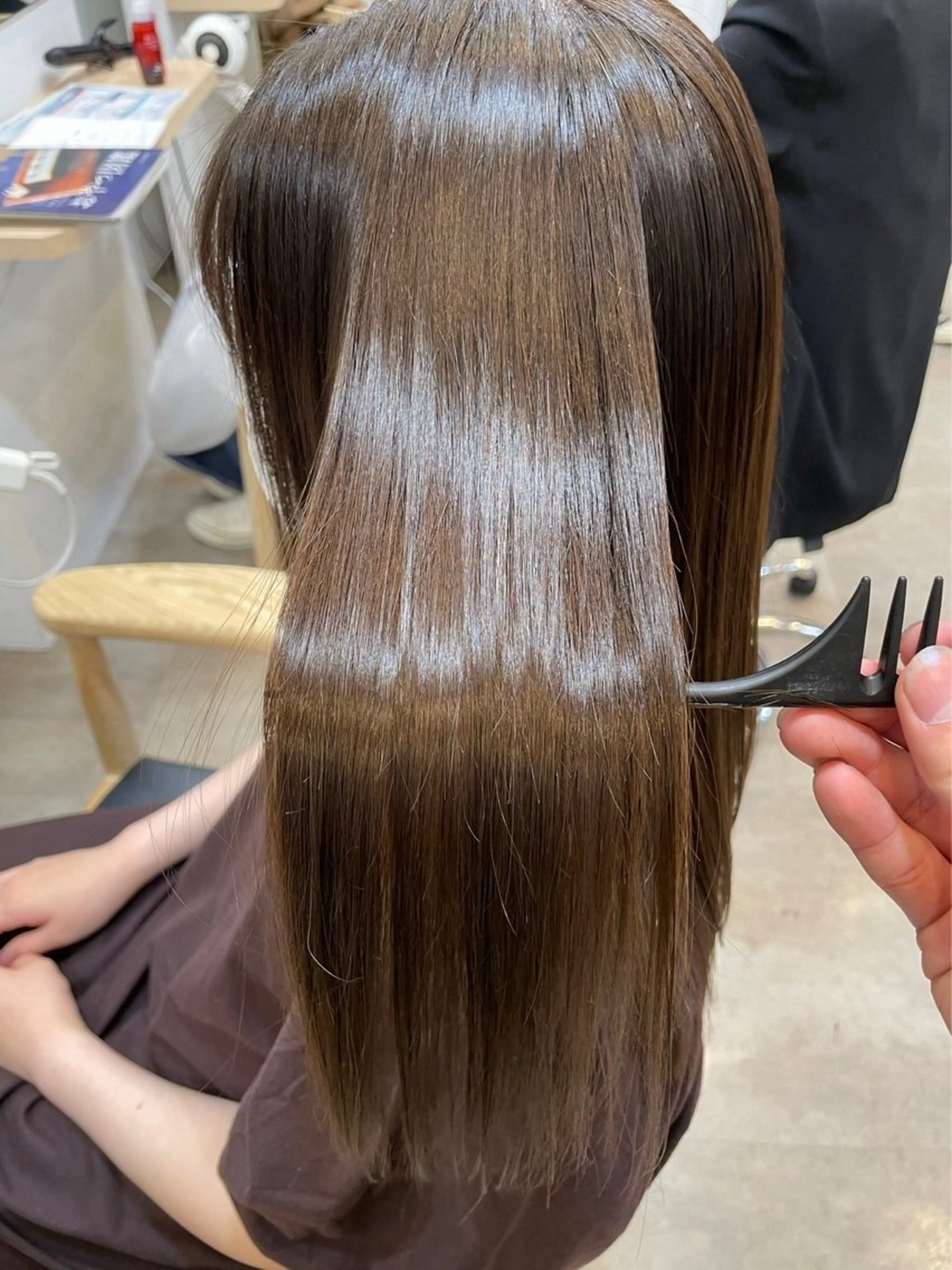 ロング 髪質改善 ヘアカラー 縮毛矯正 トリートメント 柔らかいヘア/ 東徳嶺 みくのヘアスタイル