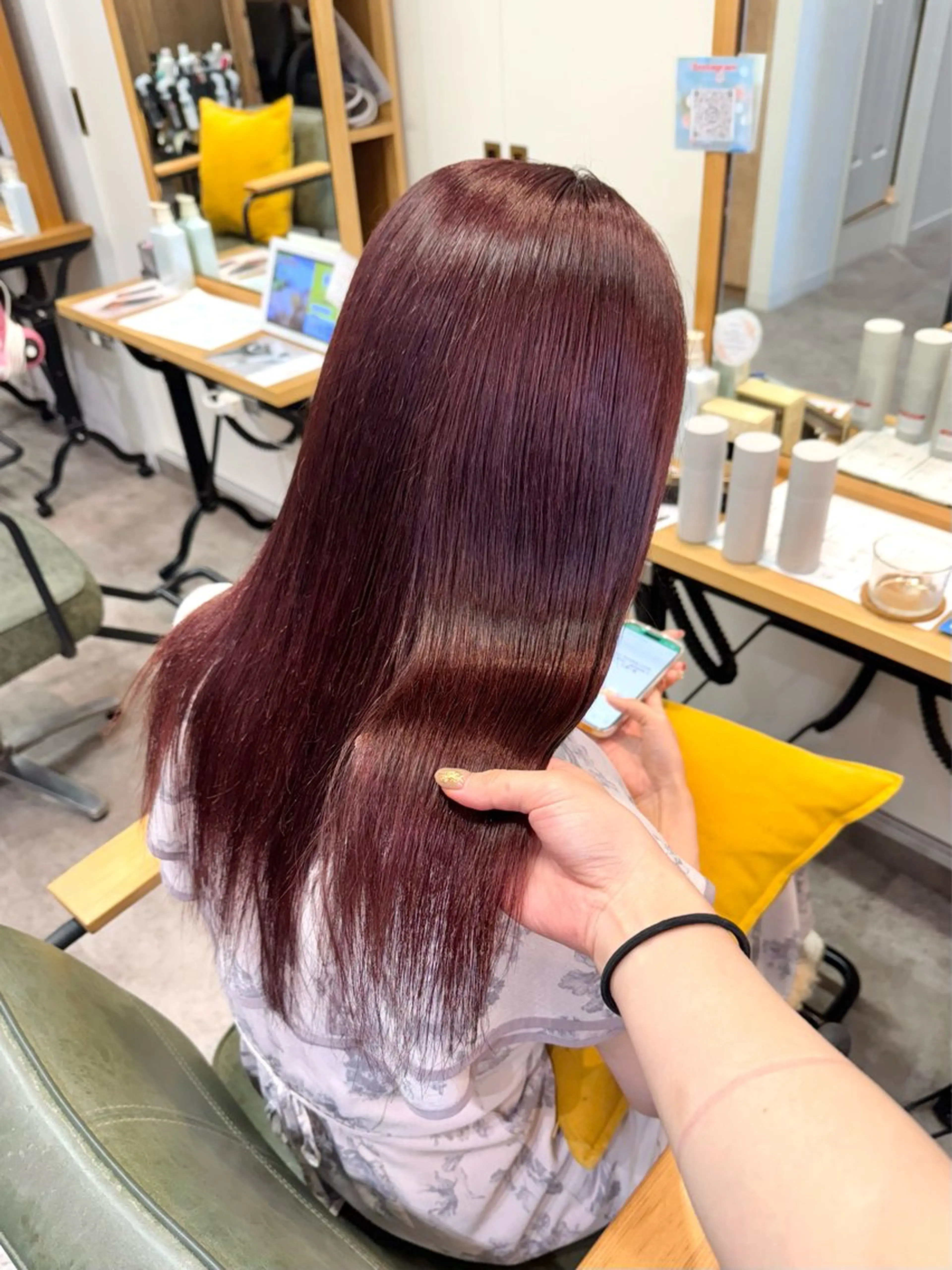 ロング カラー ピンクカラー レッドカラー 髪質改善 トリートメント ヘアカラー トリートメント 縮毛矯正/エクステ ヘアアレンジ/ひふみのヘアスタイル