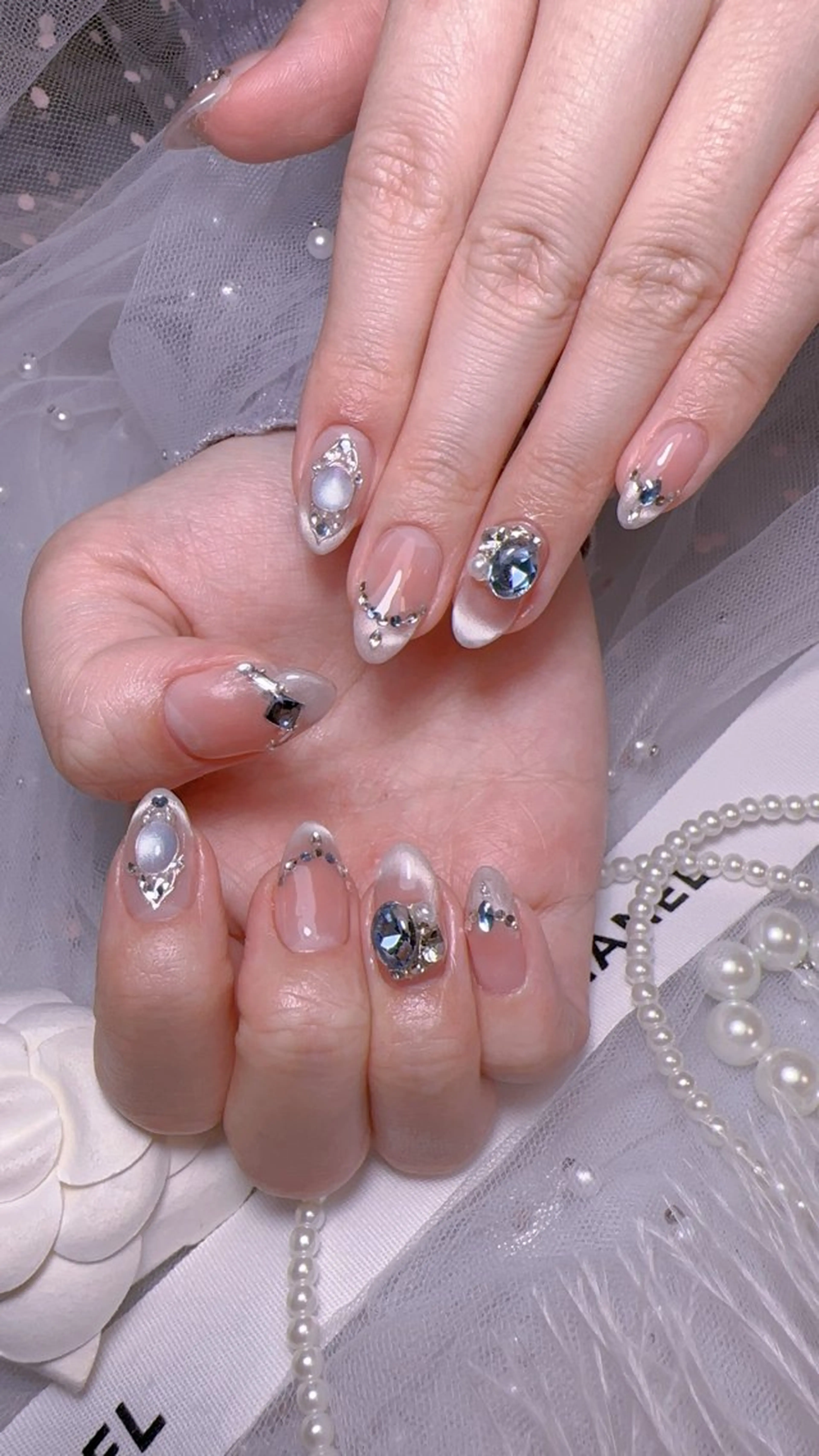 ネイル オーロラネイル フットネイル 韓国ネイル ラメ(グリッター) ラメグラデーション ハンドネイル Belle nail salon 新小岩のネイルデザイン