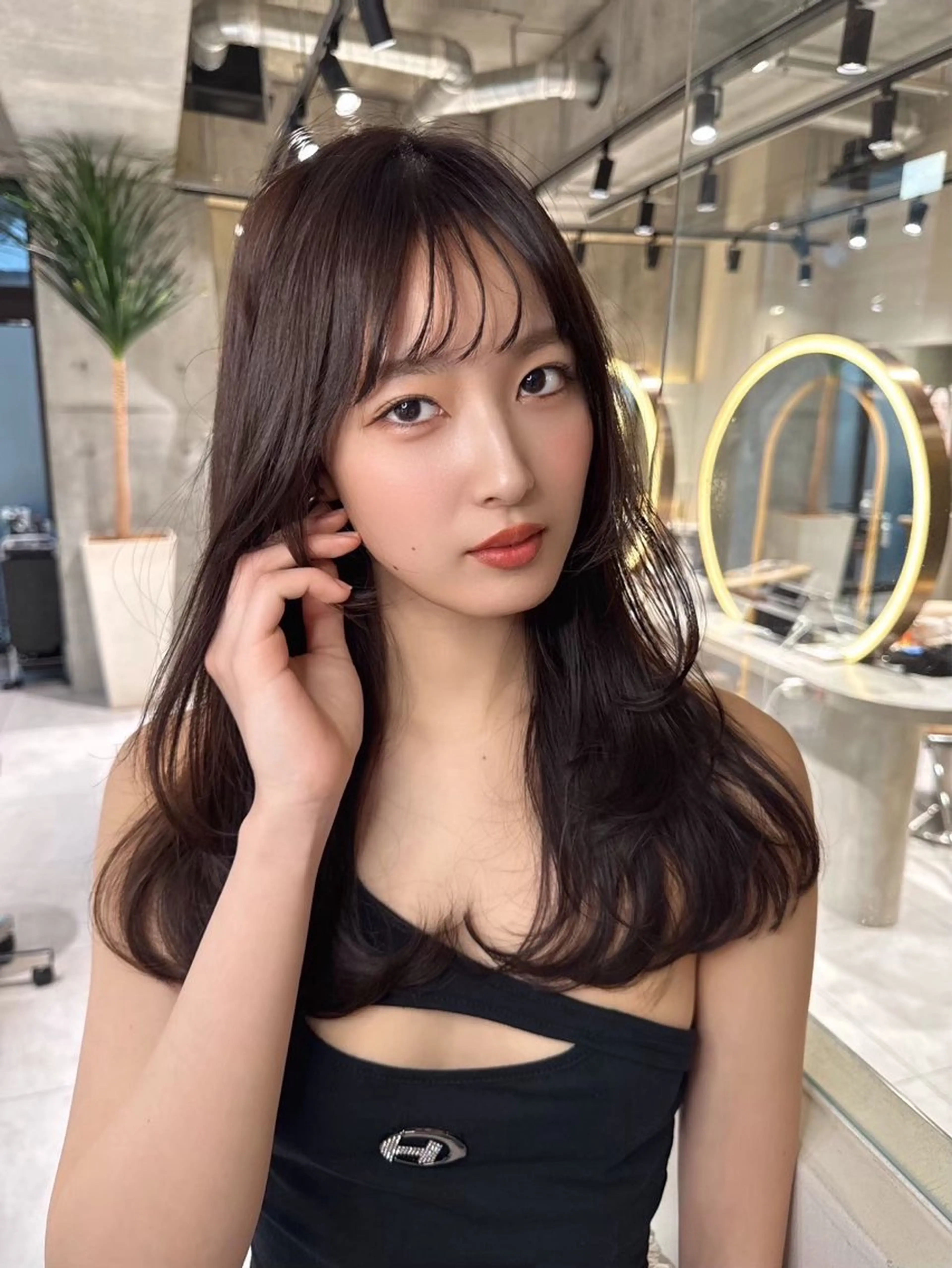 ミディアム カラー ブリーチ ブリーチなしカラー 髪質改善 レイヤーカット 縮毛矯正 カット ヘアカラー トリートメント 【博多髪質改善】 吉村　清志のヘアスタイル