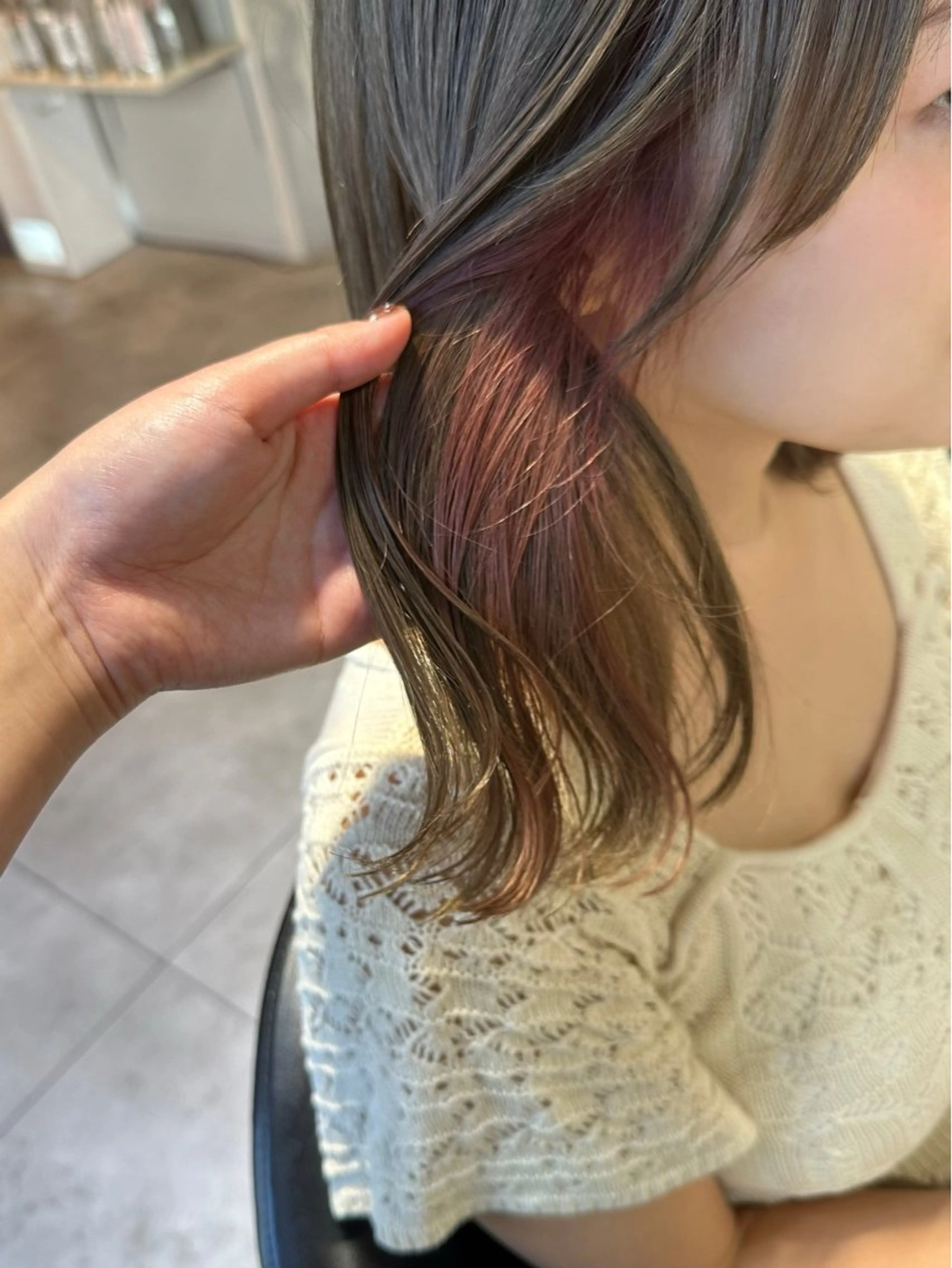 ミディアム カラー カット ヘアカラー トリートメント 透明感カラー/ボブ /佐藤伶のヘアスタイル