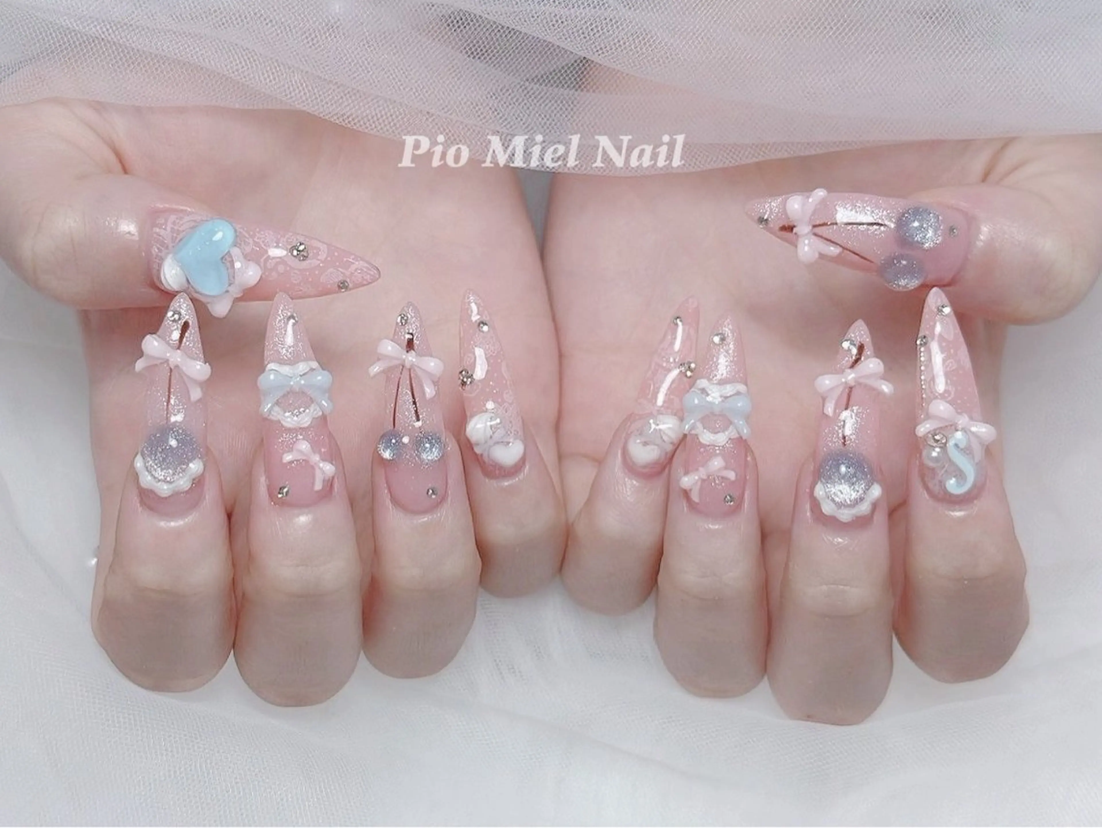 ネイル ハンドネイル HANA 長さだしのネイルデザイン