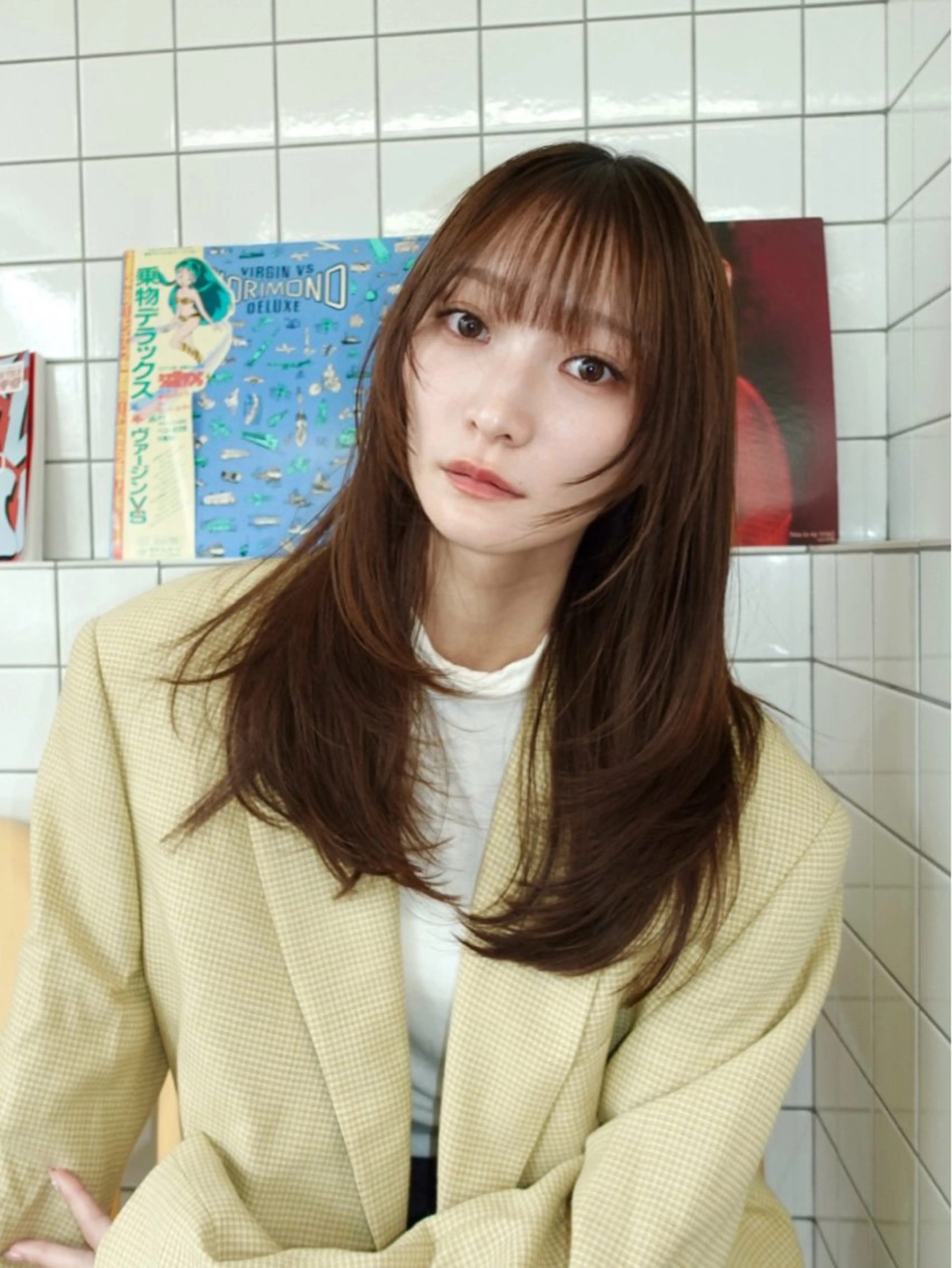 ミディアム カラー カット ヘアカラー トリートメント レイヤー専門家 ダブルカラー修のヘアスタイル