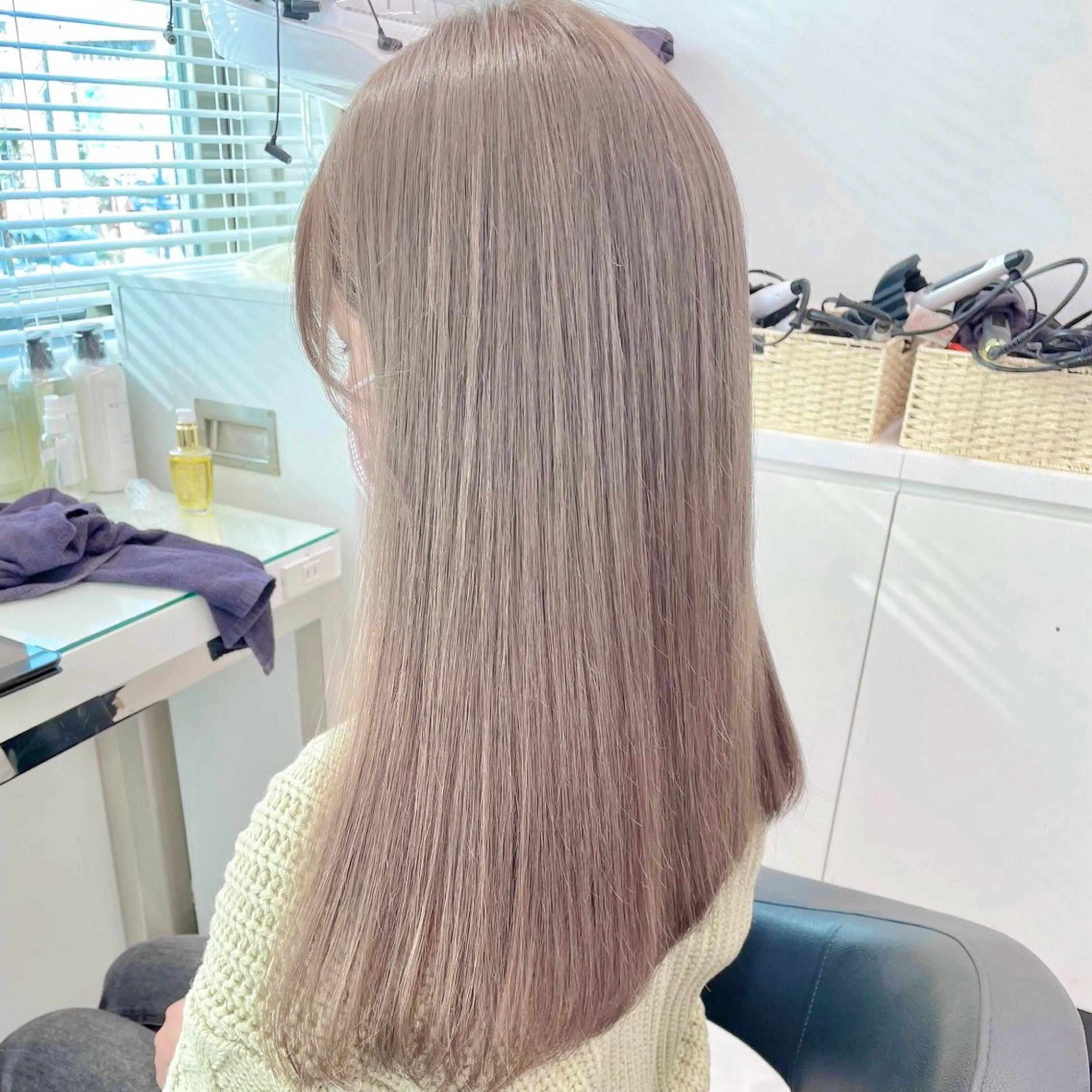 ミディアム ブラウンベージュ🤎 ブリーチなし🤎のヘアスタイル