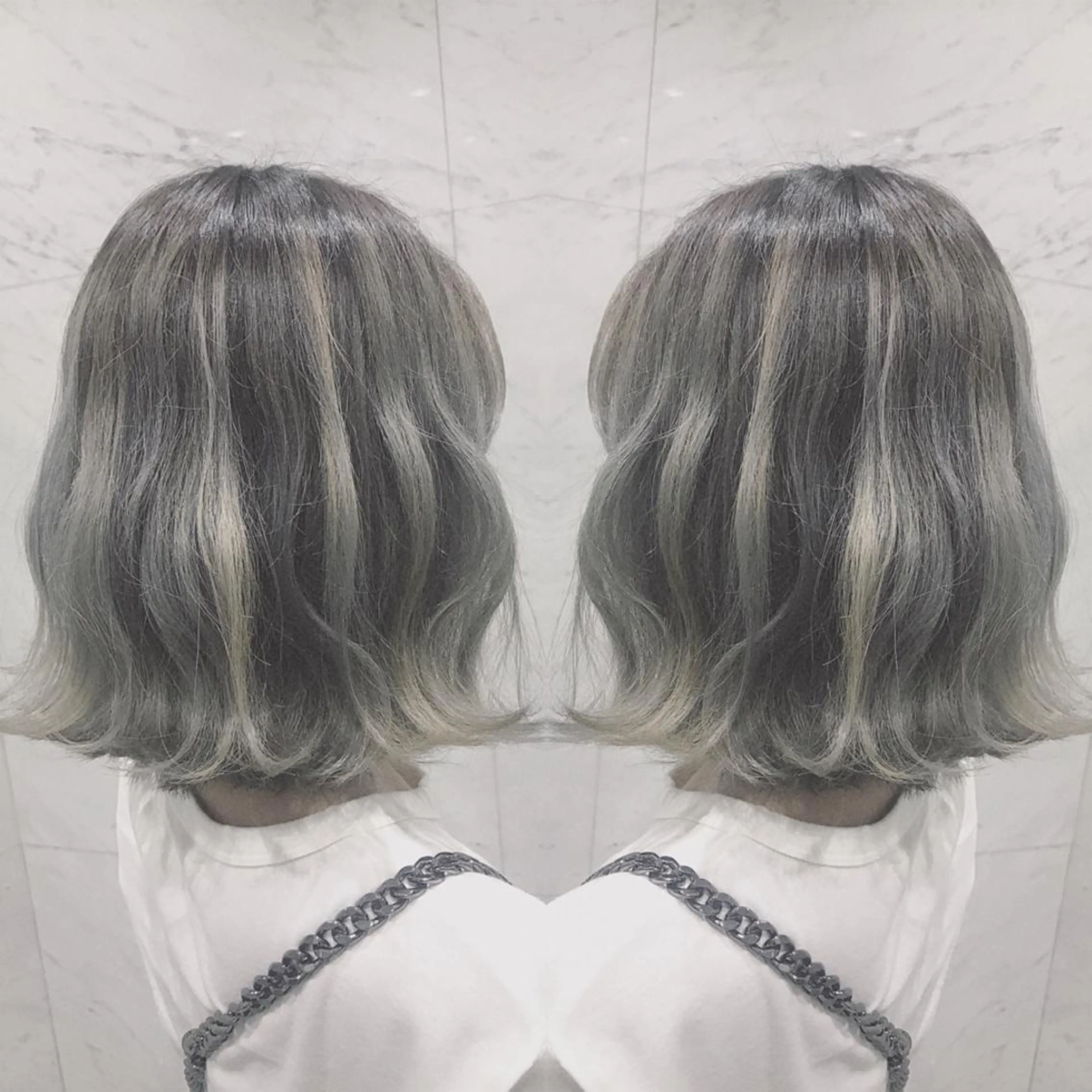 ミディアム カラー ヘアカラー 重政 和樹のヘアスタイル