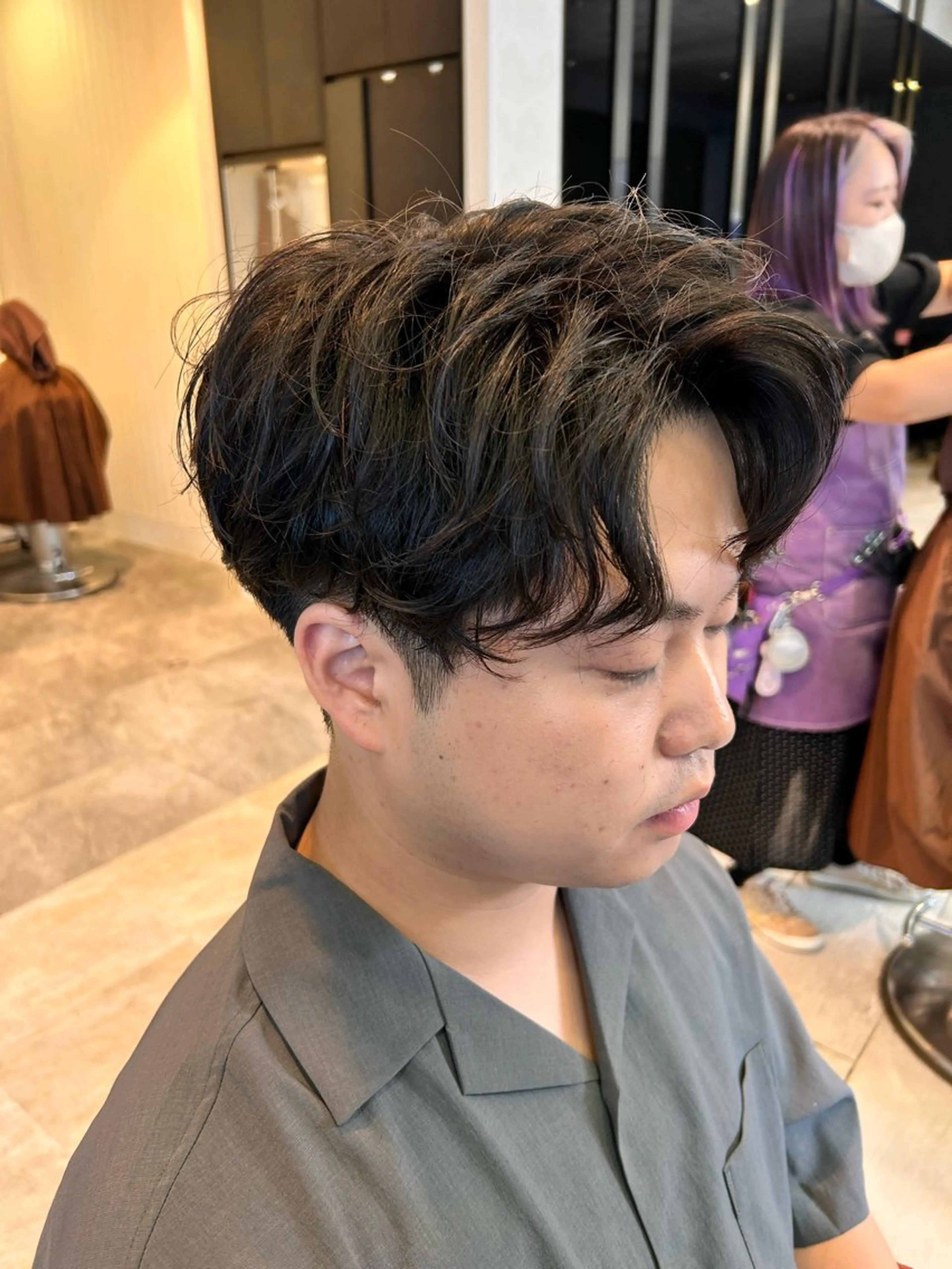 ショート パーマ メンズ EARTH大宮宮原店所属・ri kuのヘアスタイル