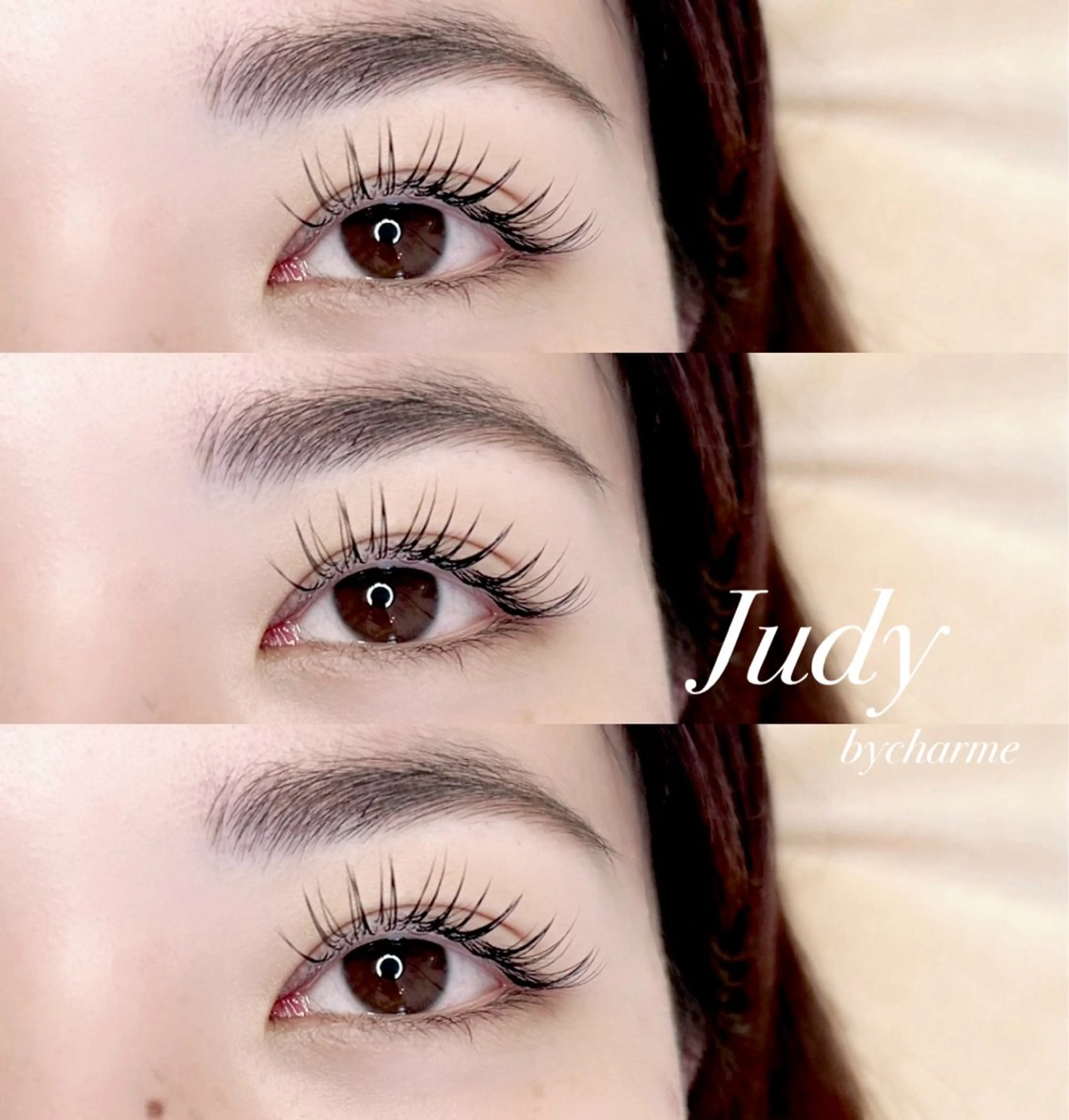 マツエク・マツパ 付け放題 フラットラッシュ パリジェンヌラッシュリフト セーブル アップワードラッシュ マツエク Judy by charmeのマツエク・マツパデザイン