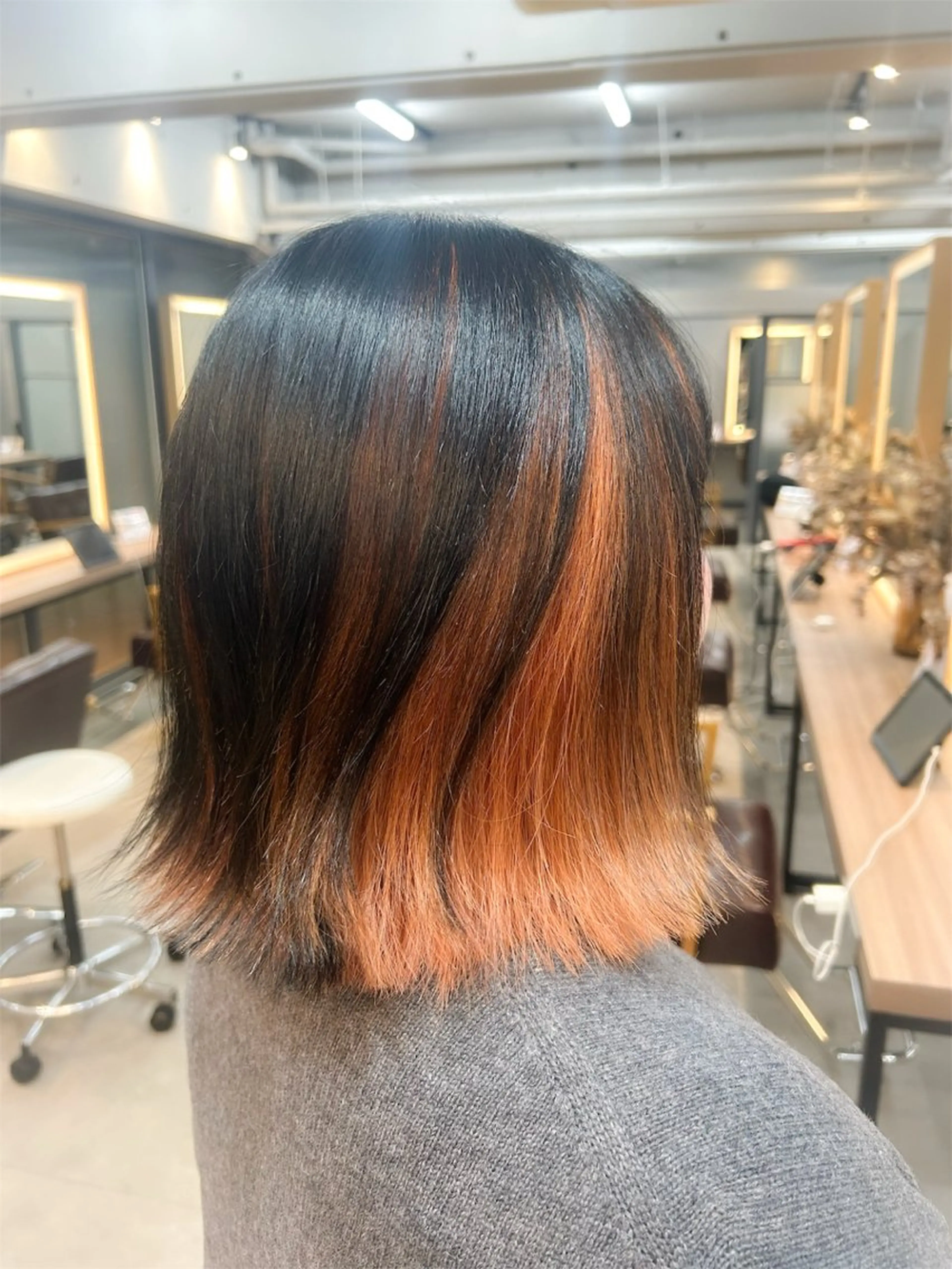 ミディアム カラー ブリーチ ケアブリーチ ダブルカラー カット ヘアカラー レイヤー/ハイトーン 艶感/ririkaのヘアスタイル