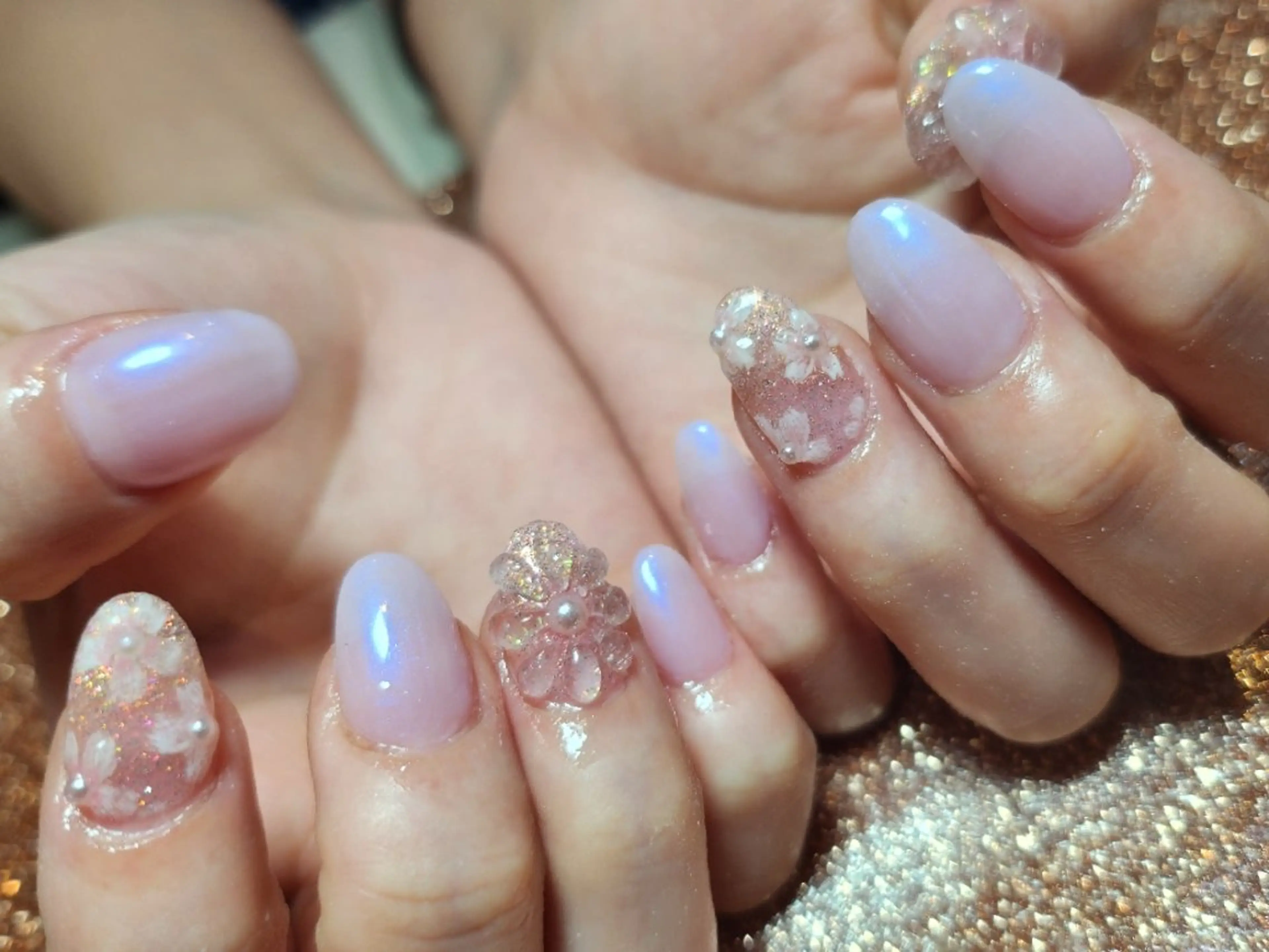 ネイル 長さ出し ハンドネイル 💜bora .のネイルデザイン