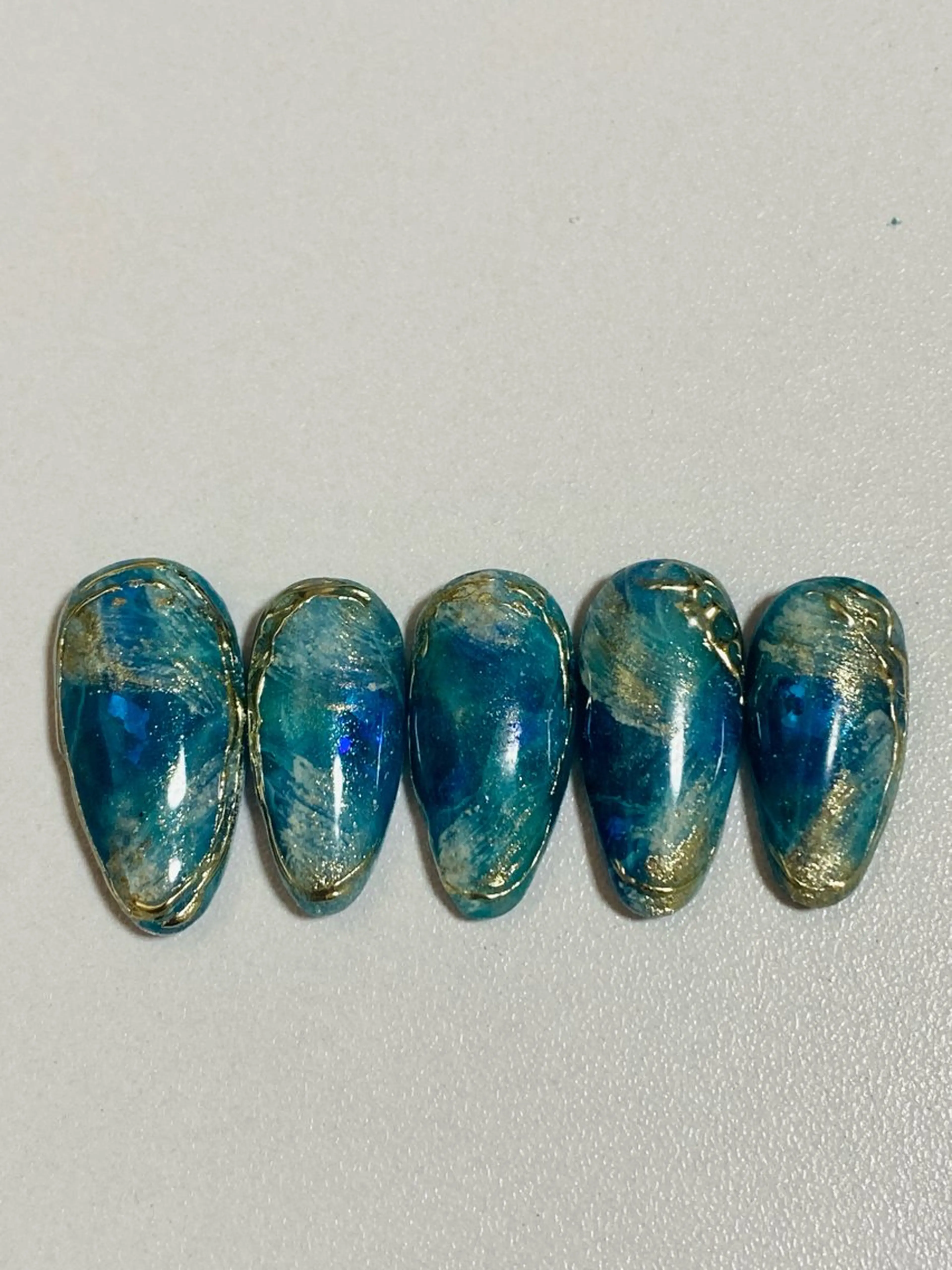 ネイル ブルー 自宅ネイルサロン ♦️nuance♦️のネイルデザイン