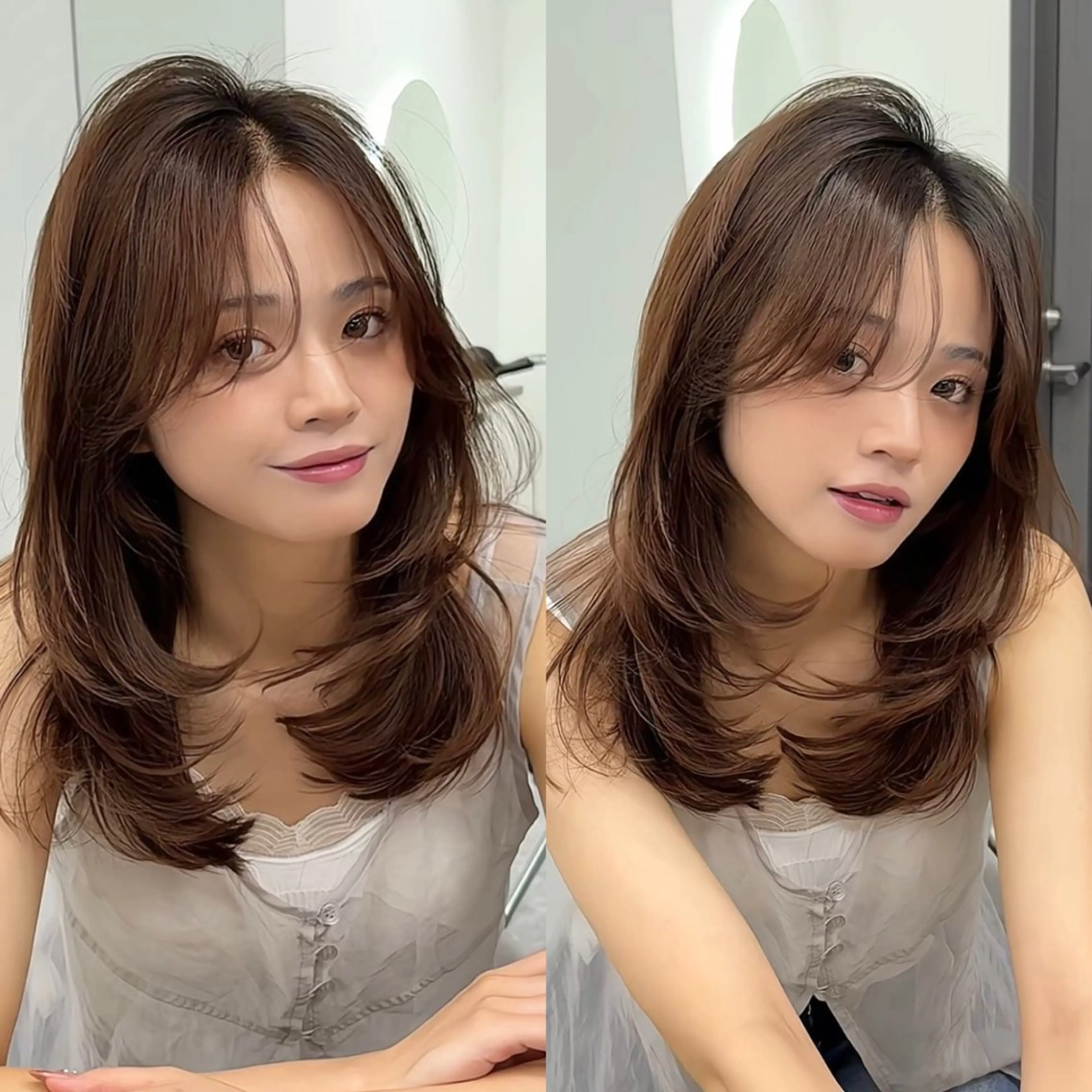 セミロング カット ヘアカラー トリートメント 韓国ヘア🤍🇰🇷 ‪🫶🏻吉満のヘアスタイル