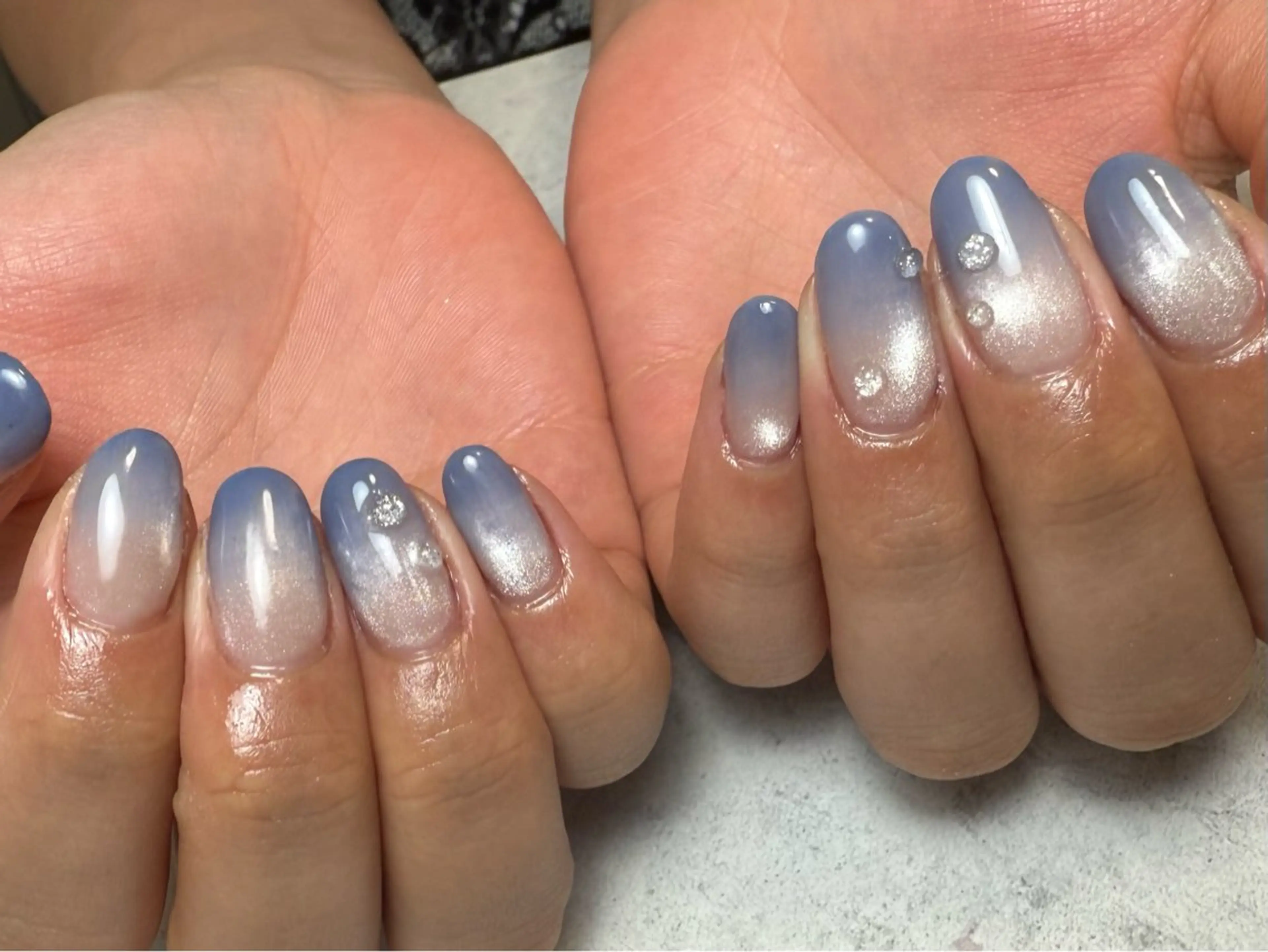 ネイル ブルー グラデーション マグネットネイル A. nailのネイルデザイン