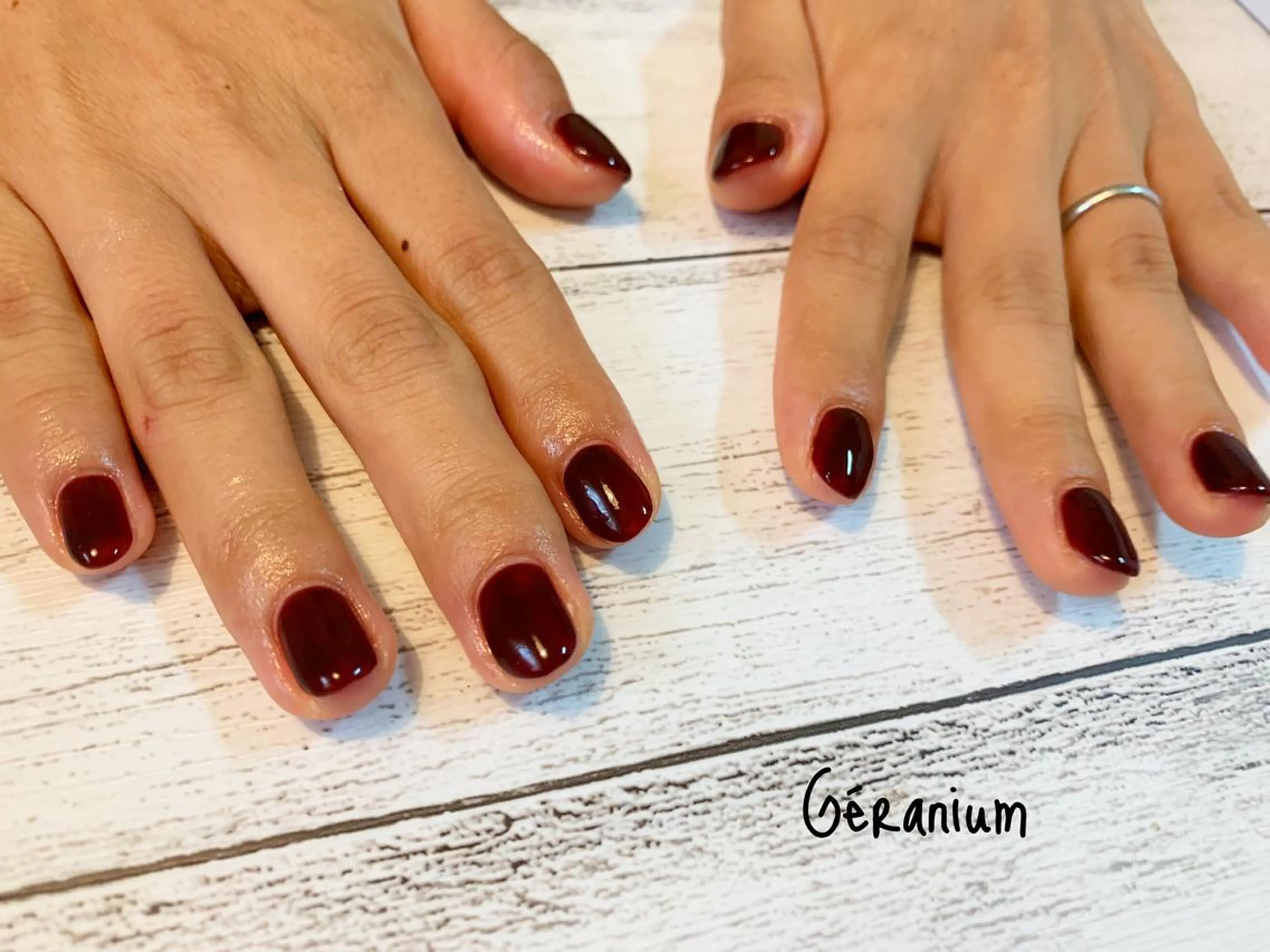 ネイル ブラウン フットネイル GéRanium Harukaのネイルデザイン