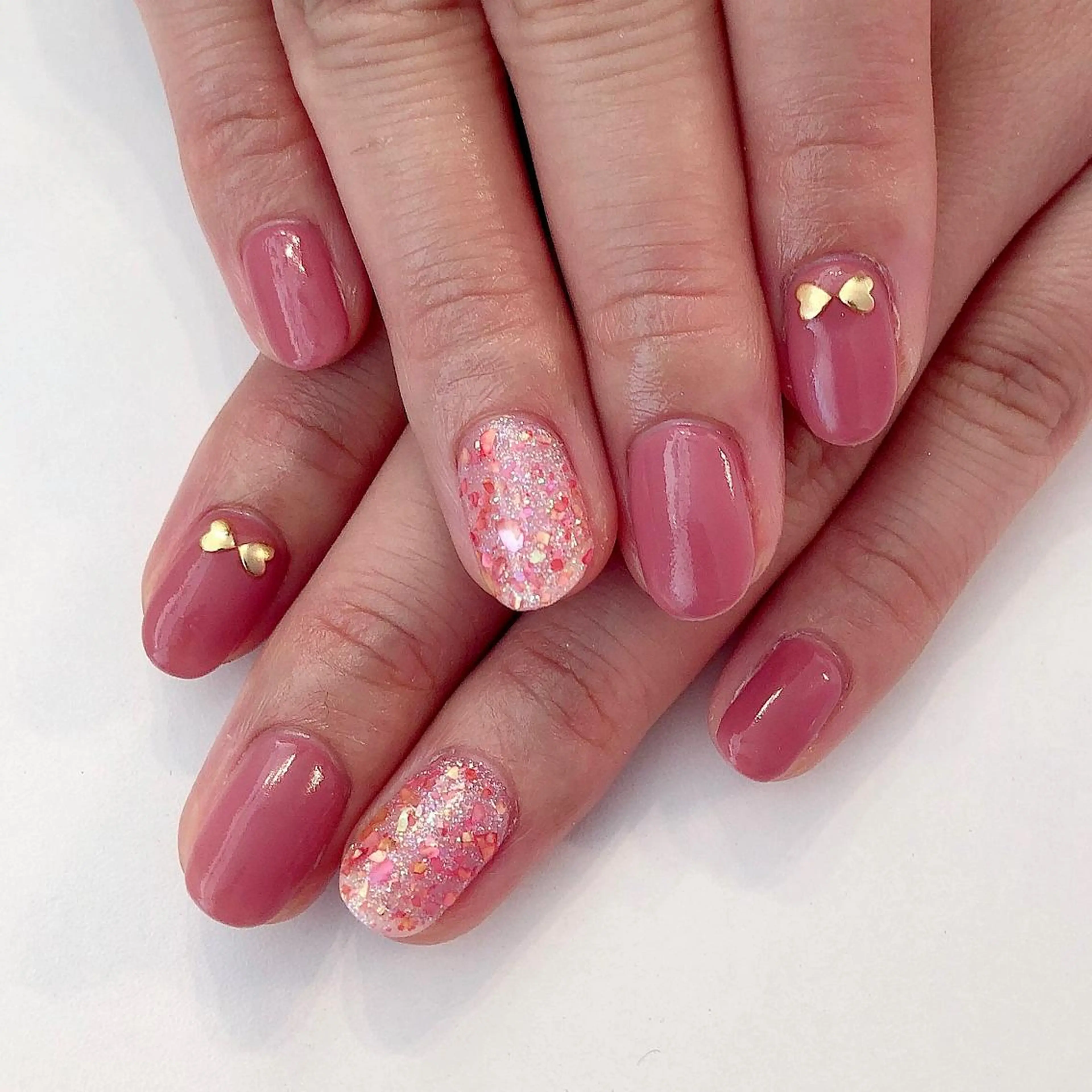 ネイル アートネイル ジェルネイル ハート パラジェル ピンク Viva!tip ビバティップネイルのネイルデザイン