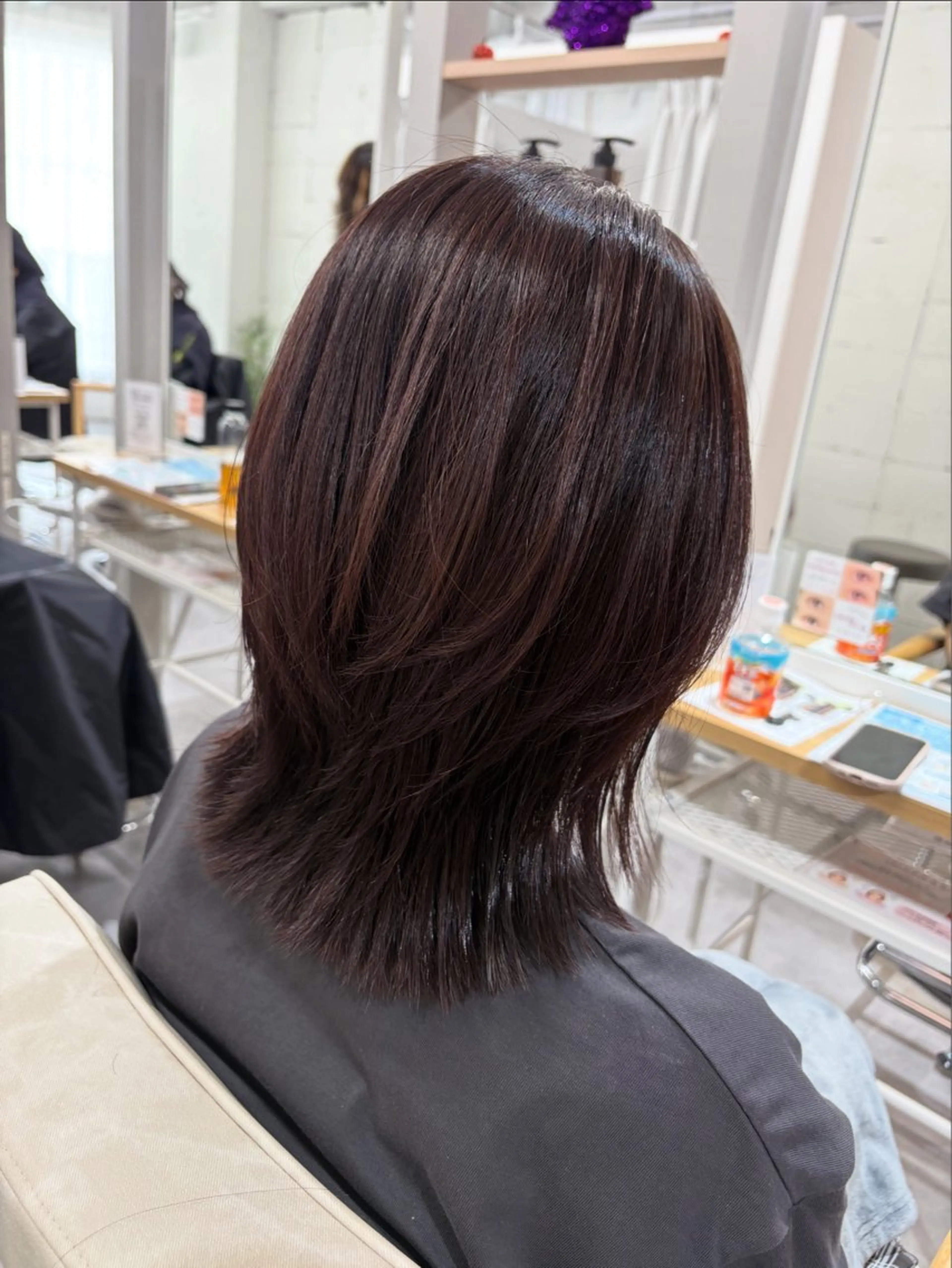 ミディアム レイヤーカット カット ヘアカラー トリートメント ヘッドスパ 骨格、カラー診断士 ✂️淡中円花のヘアスタイル