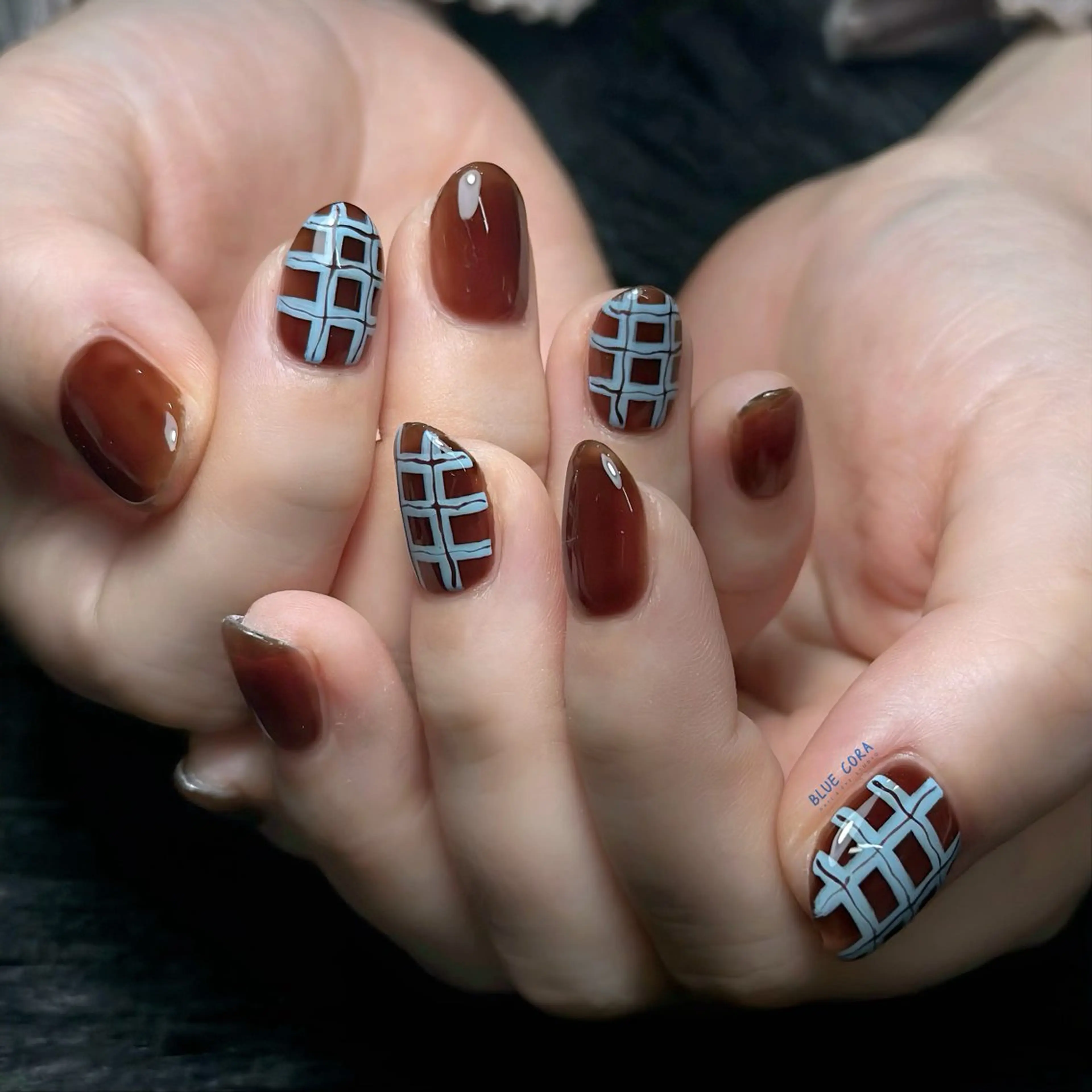 ネイル クリアネイル マットネイル ハンドネイル ハンドケア BLUE CORAのネイルデザイン