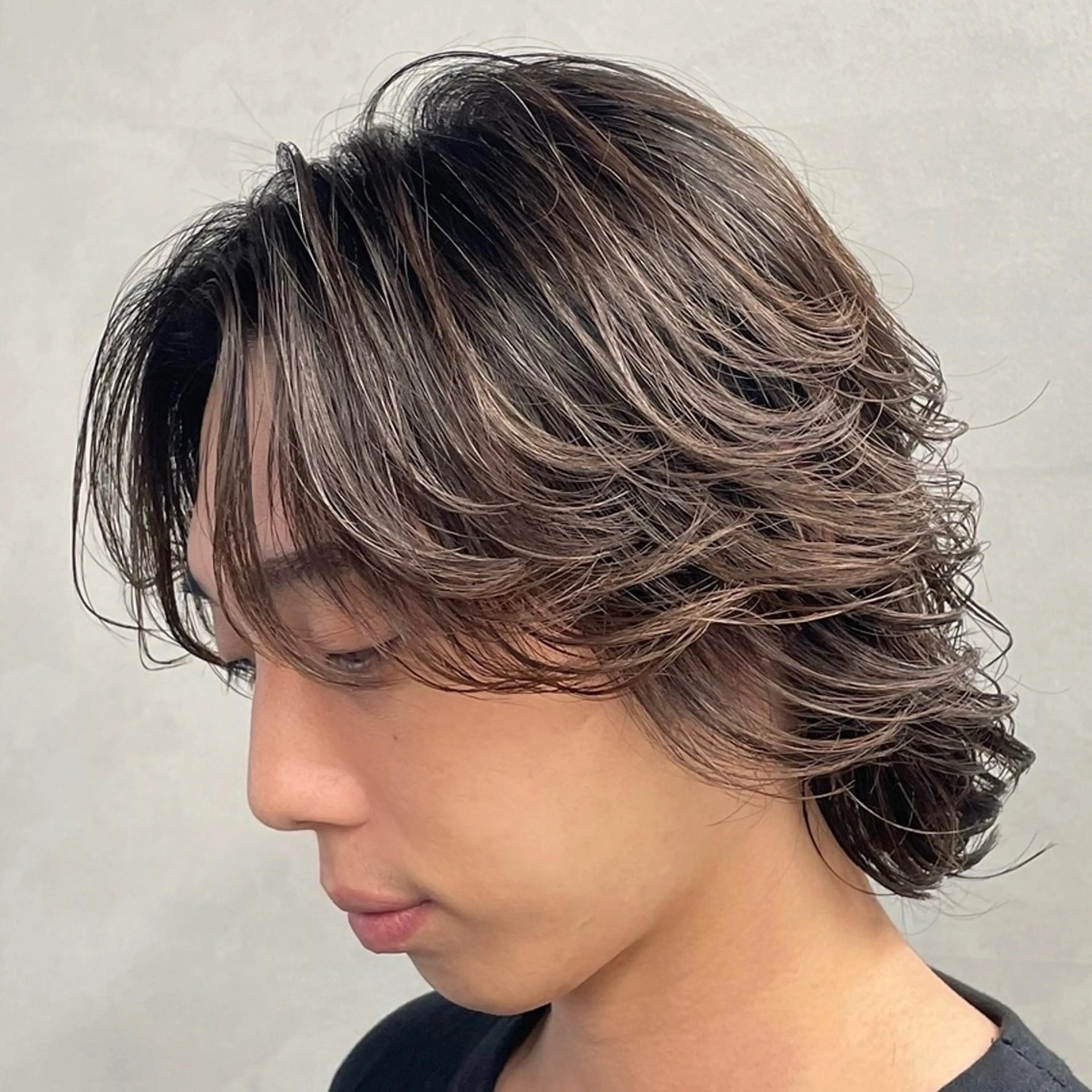 ミディアム パーマ ヘアアレンジ メンズ fifth 石川 凪のヘアスタイル