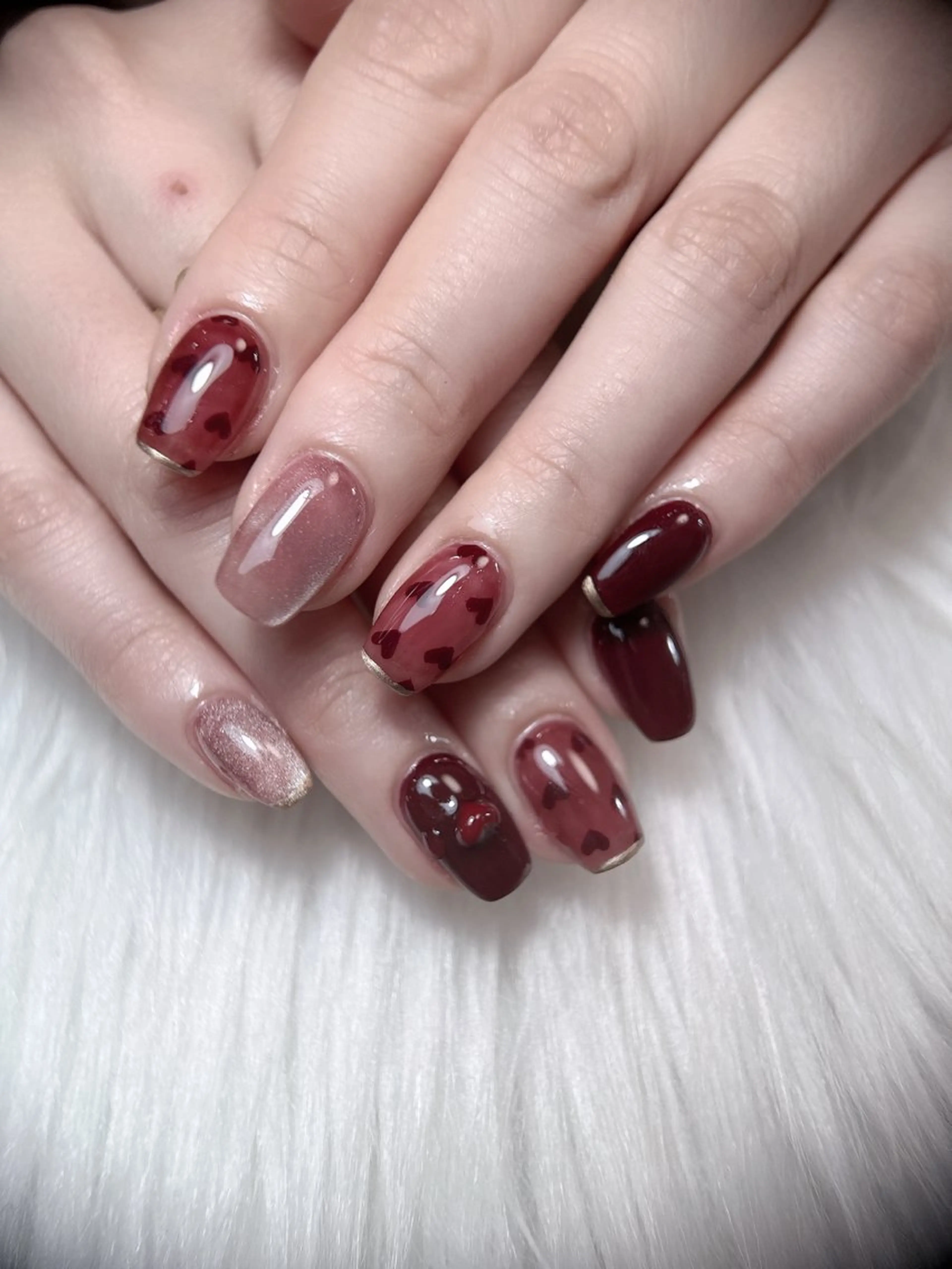 ネイル フレンチネイル グラデーション 韓国ネイル マグネットネイル ミラーネイル ハンドネイル Vp ネイルのネイルデザイン