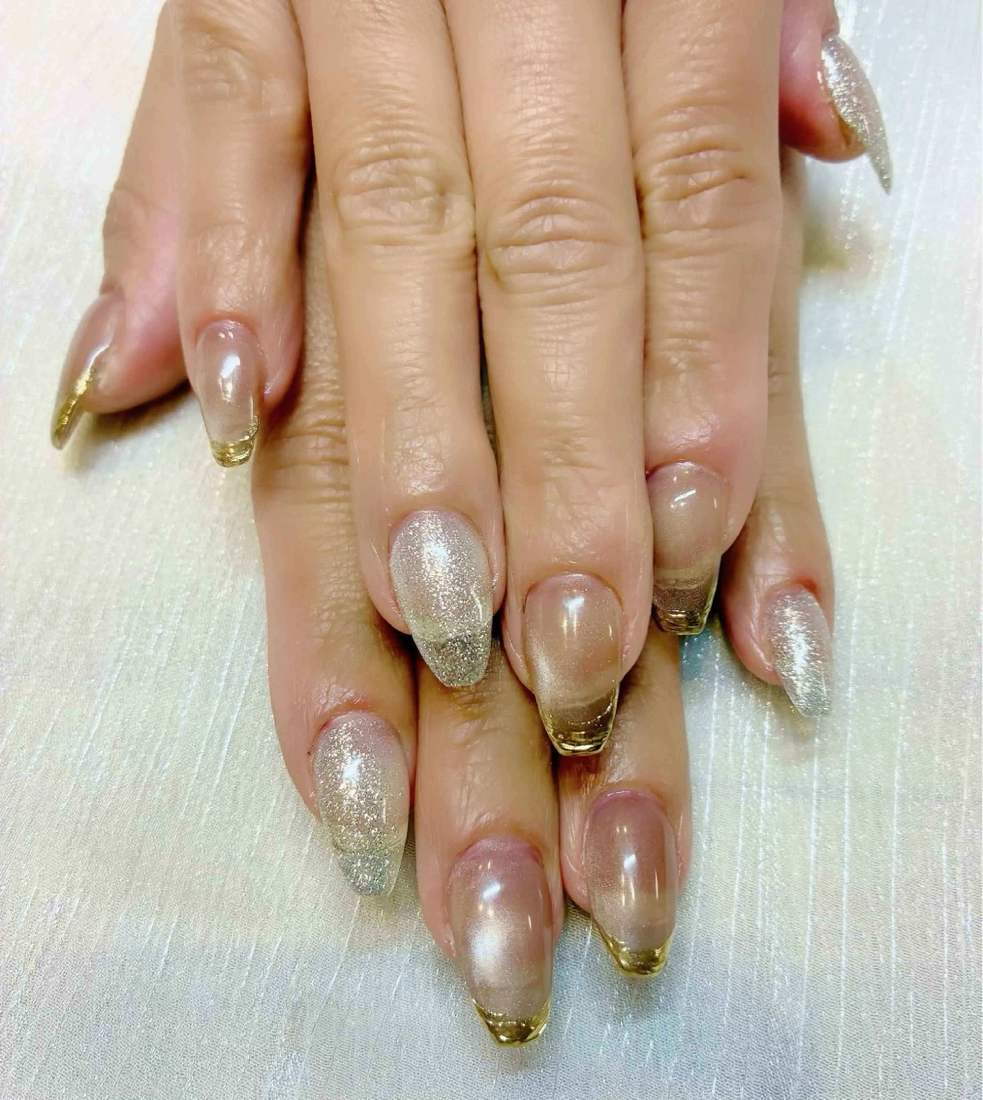 ネイル フレンチネイル ミラーネイル Lilith Yumiのネイルデザイン