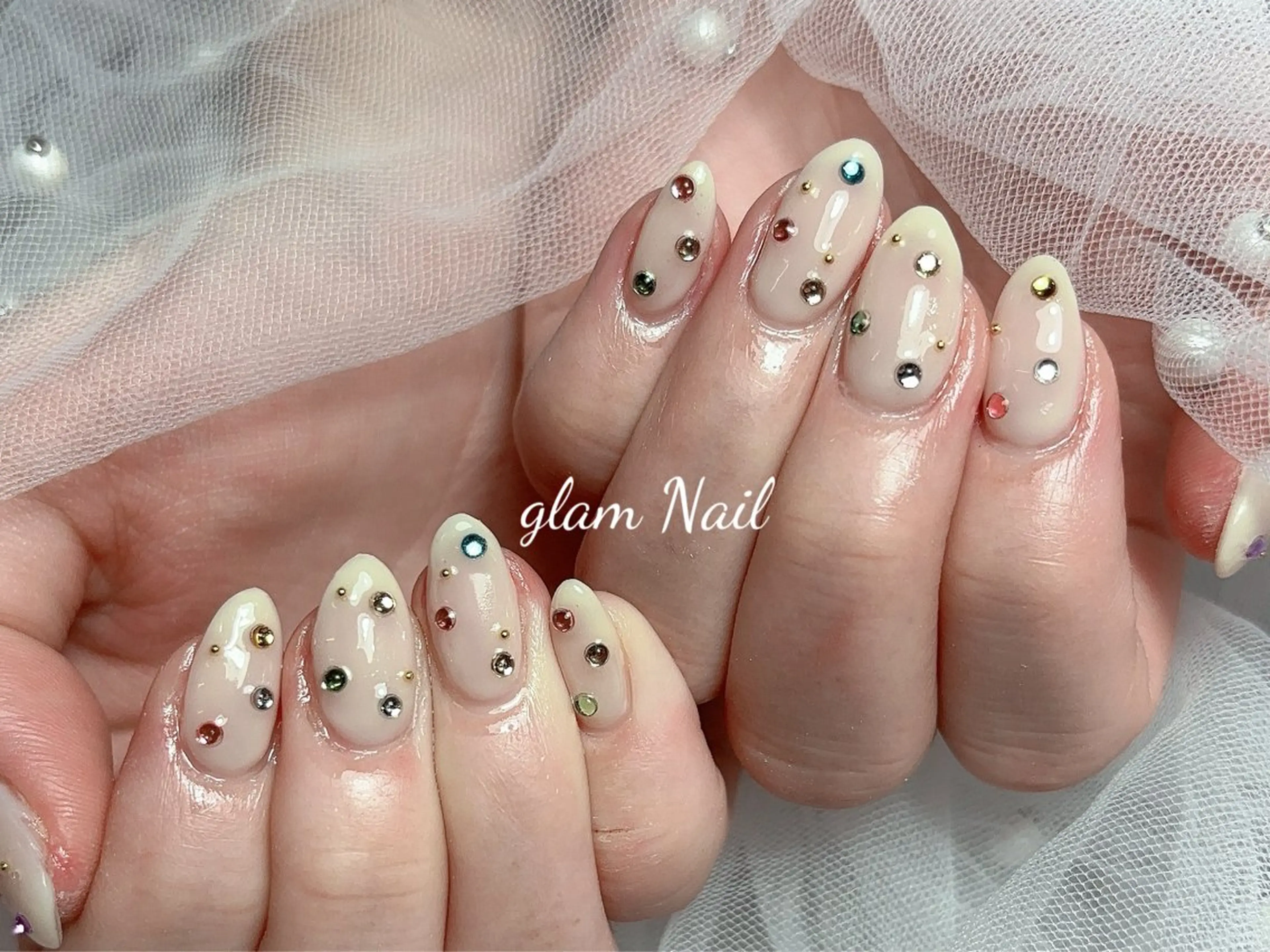 ネイル ハンドネイル エツメ💅 長さだし🎀デザインのネイルデザイン