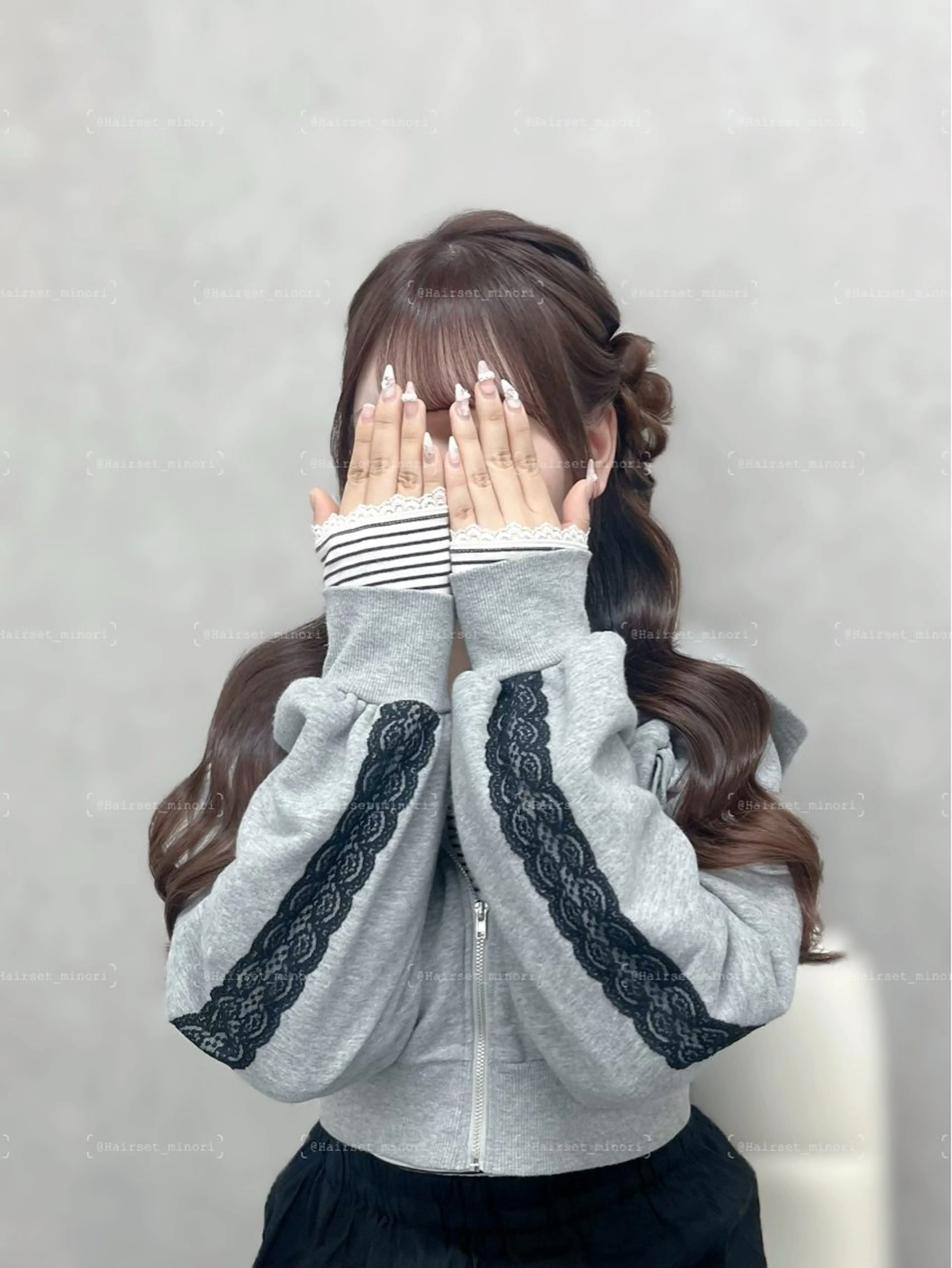 セミロング ヘアアレンジ ヨシンモリ ヘアセット Hairset minoriのヘアスタイル