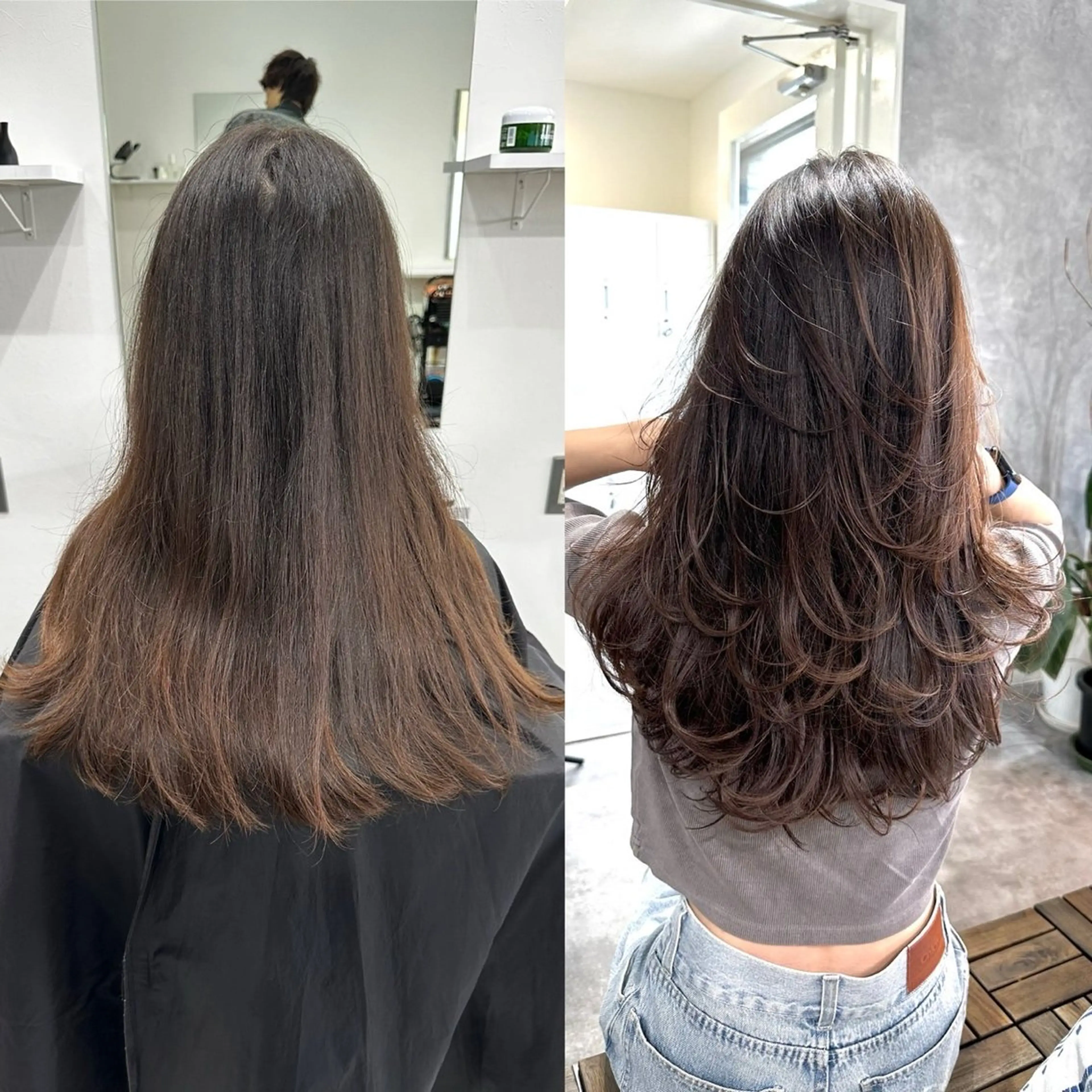 ロング カット ヘアカラー トリートメント ʚザクザクレイヤー× 艶透明感/にしじまɞのヘアスタイル