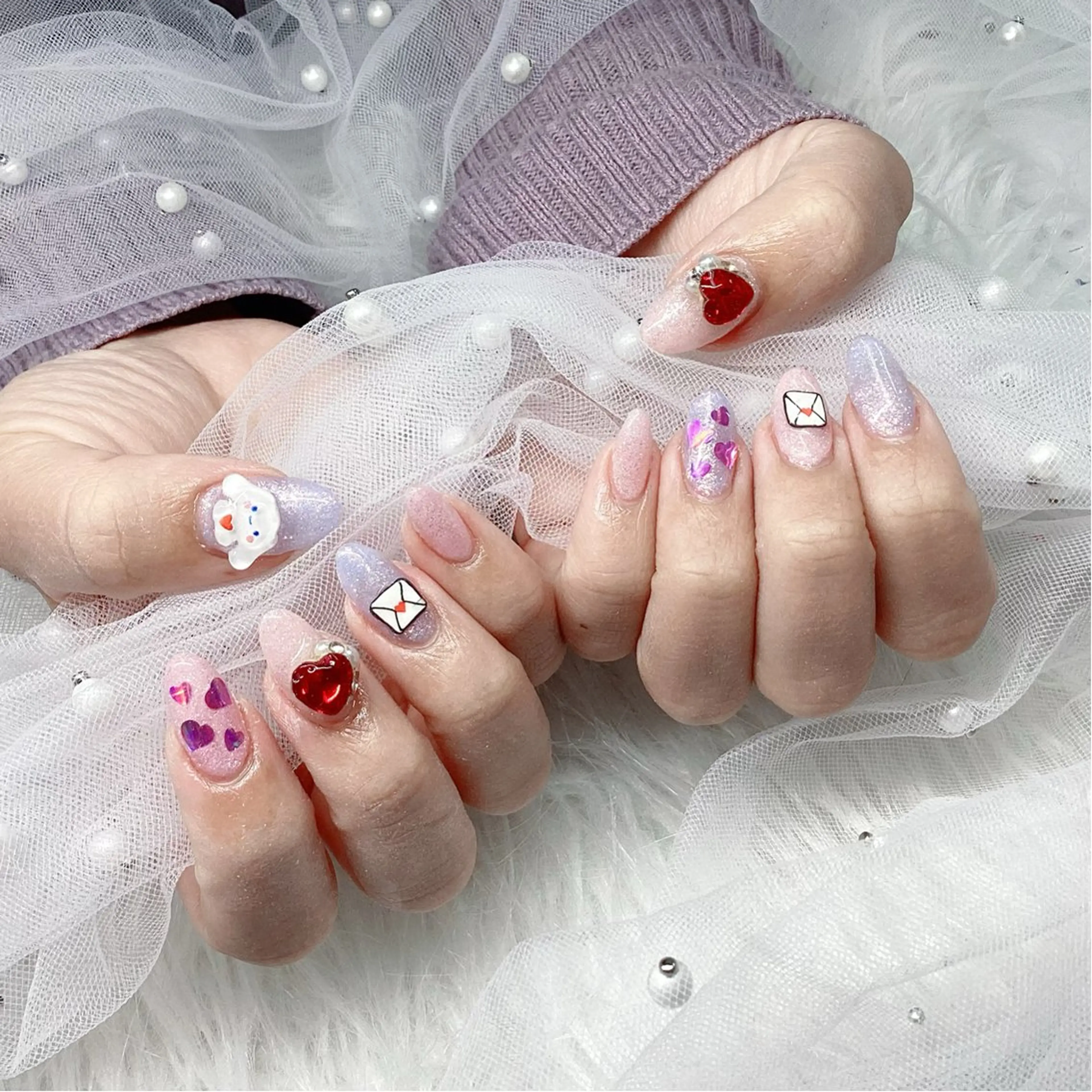 ネイル パーツ全部¥110 サロンミミのネイルデザイン