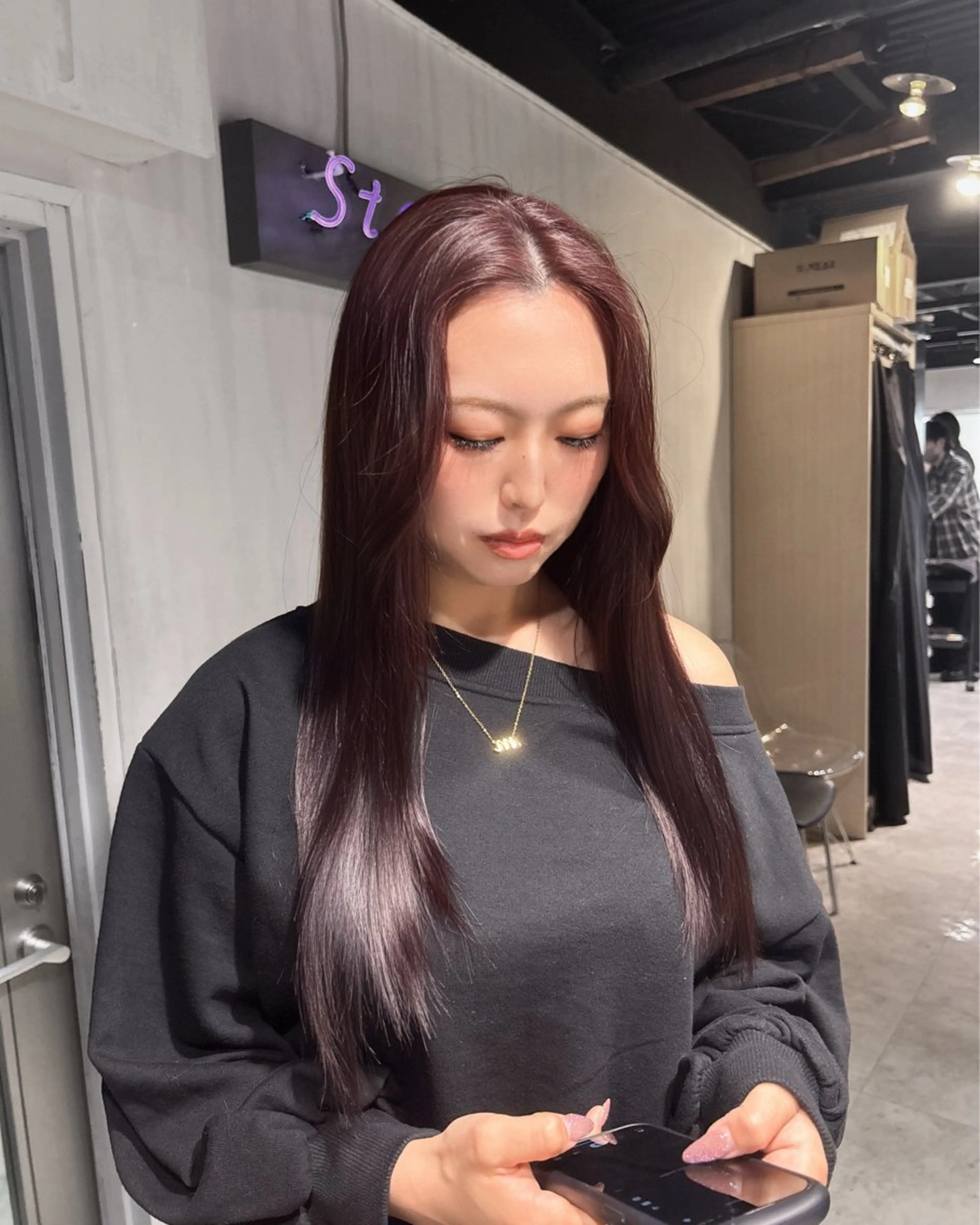 ロング 韓国風カラー 姫カット 韓国風ヘア レイヤーカット ワンホンレイヤー MEI🎀垢抜けカラ ー🎀韓国styleのヘアスタイル