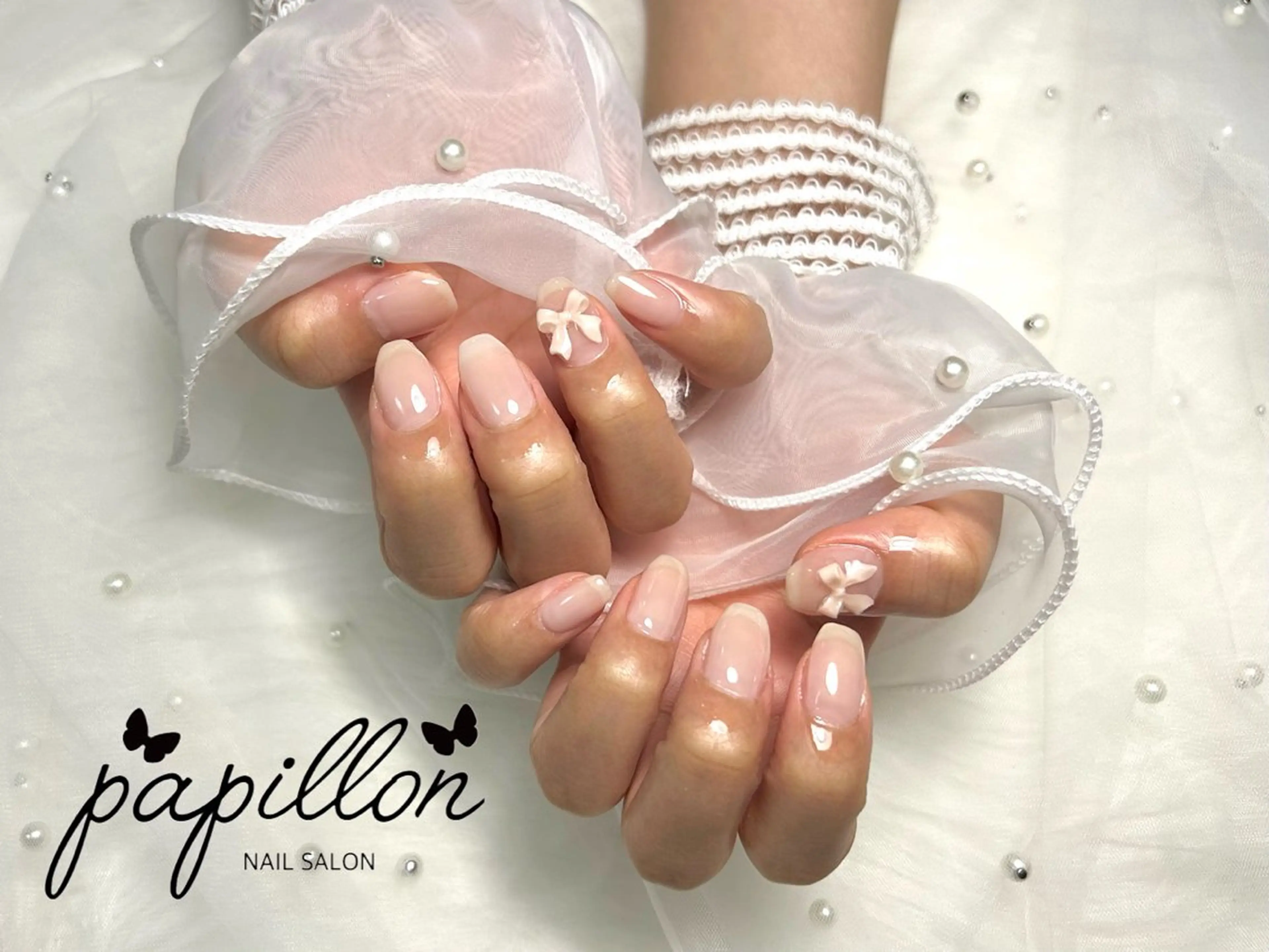 ネイル リボン NAILSALON papillonのネイルデザイン