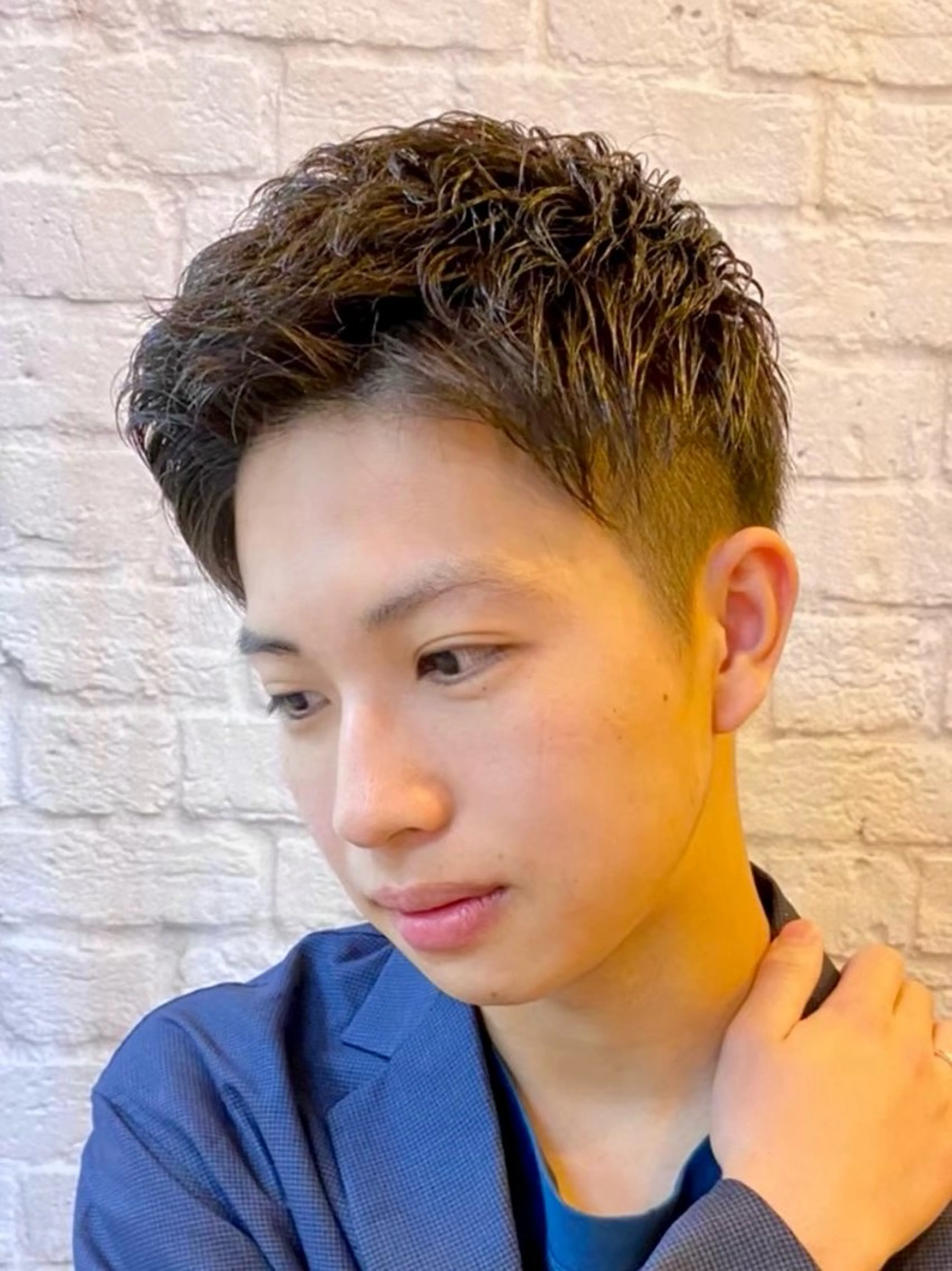 ショート パーマ ヘアアレンジ メンズ キッズ メンズカット/パーマ 山崎航平💈のヘアスタイル