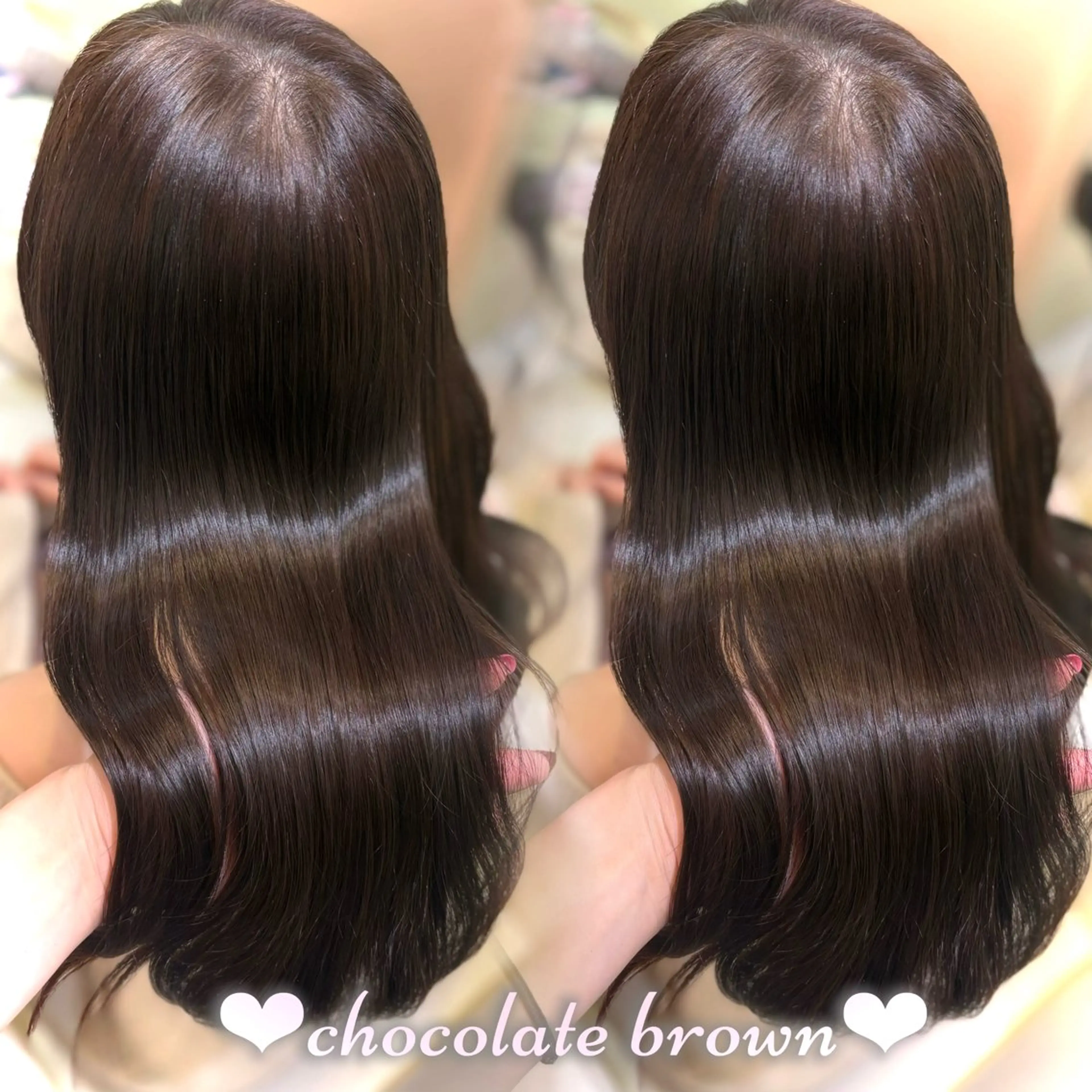 ロング カラー ブラウンカラー チョコレートブラウン カット ヘアカラー トリートメント 新宿/艶カラー 🎀エクステKANAのヘアスタイル
